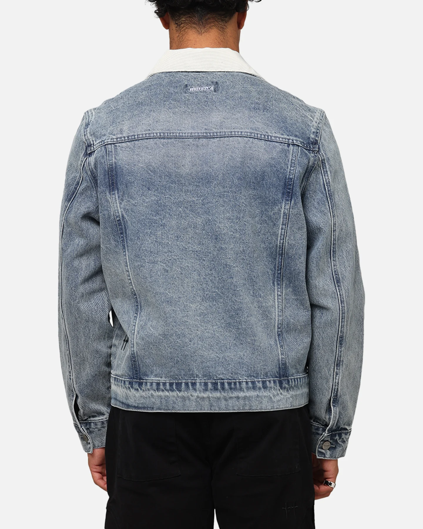 Saint Morta Gothic Distressed Denim Jacket Dirty Denim - Image 3