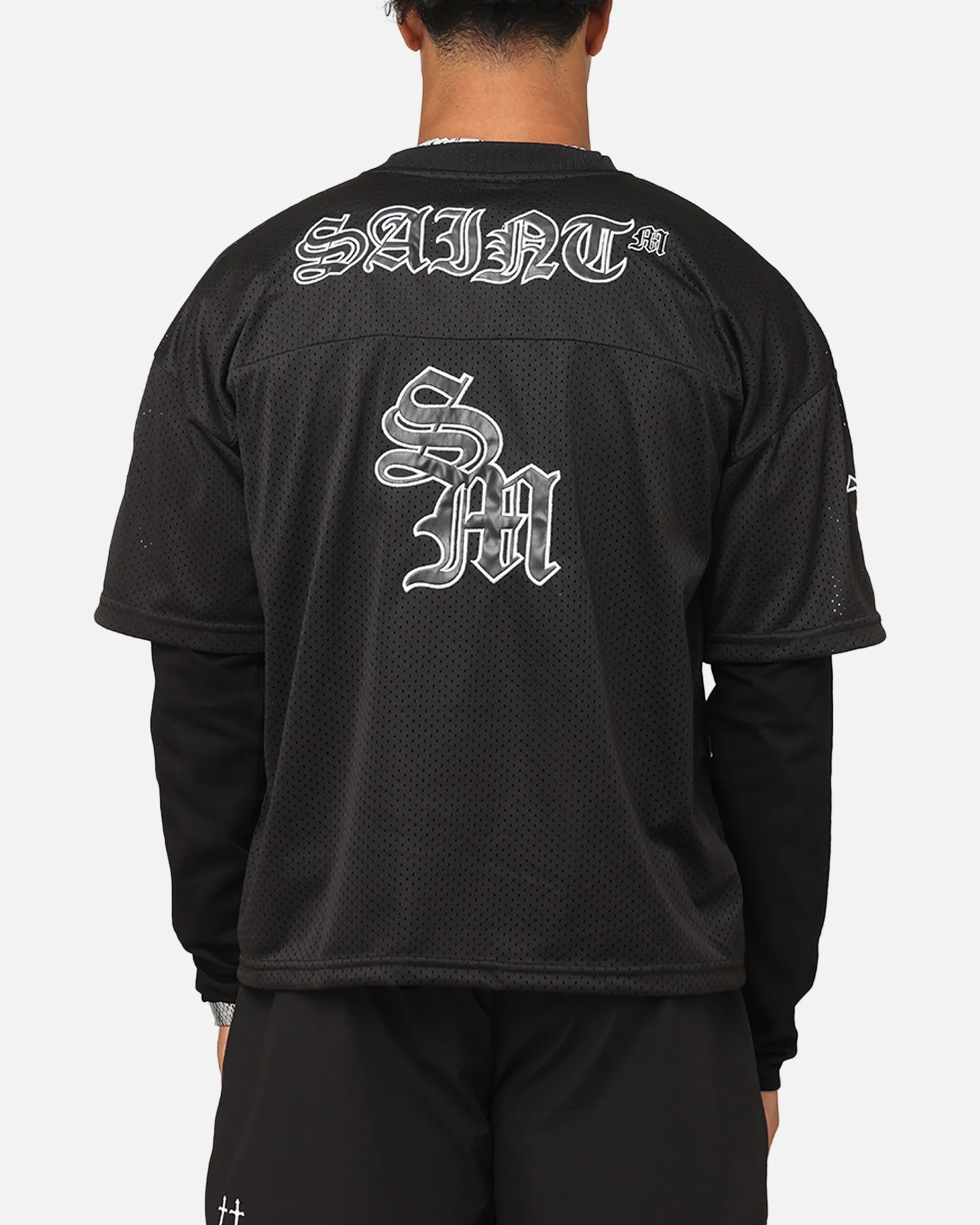 Saint Morta Gothic Mesh Layered Long Sleeve Jersey Black - Image 2