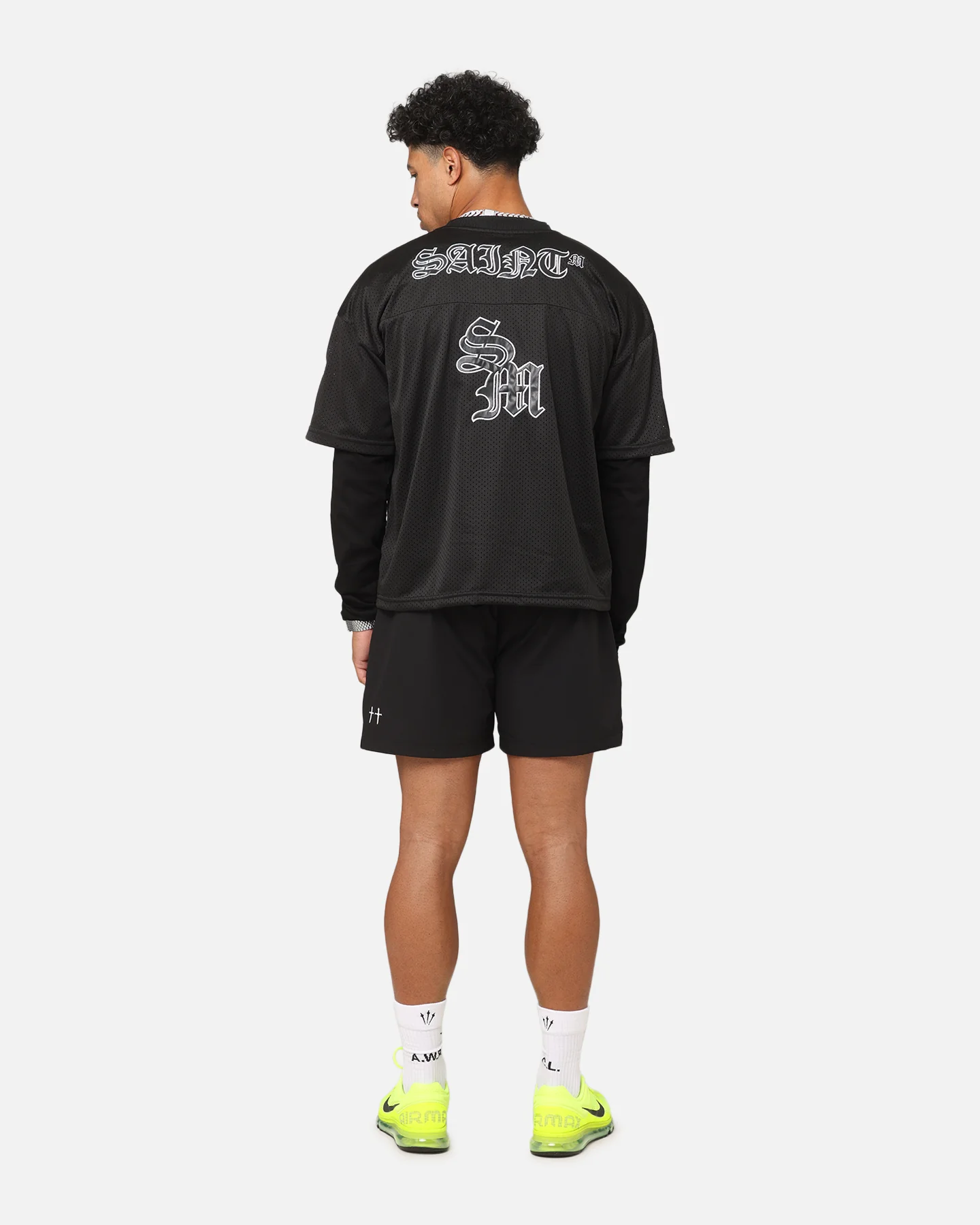 Saint Morta Gothic Mesh Layered Long Sleeve Jersey Black - Image 4
