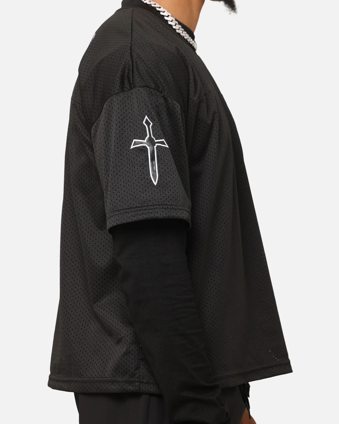 Saint Morta Gothic Mesh Layered Long Sleeve Jersey Black - Image 7