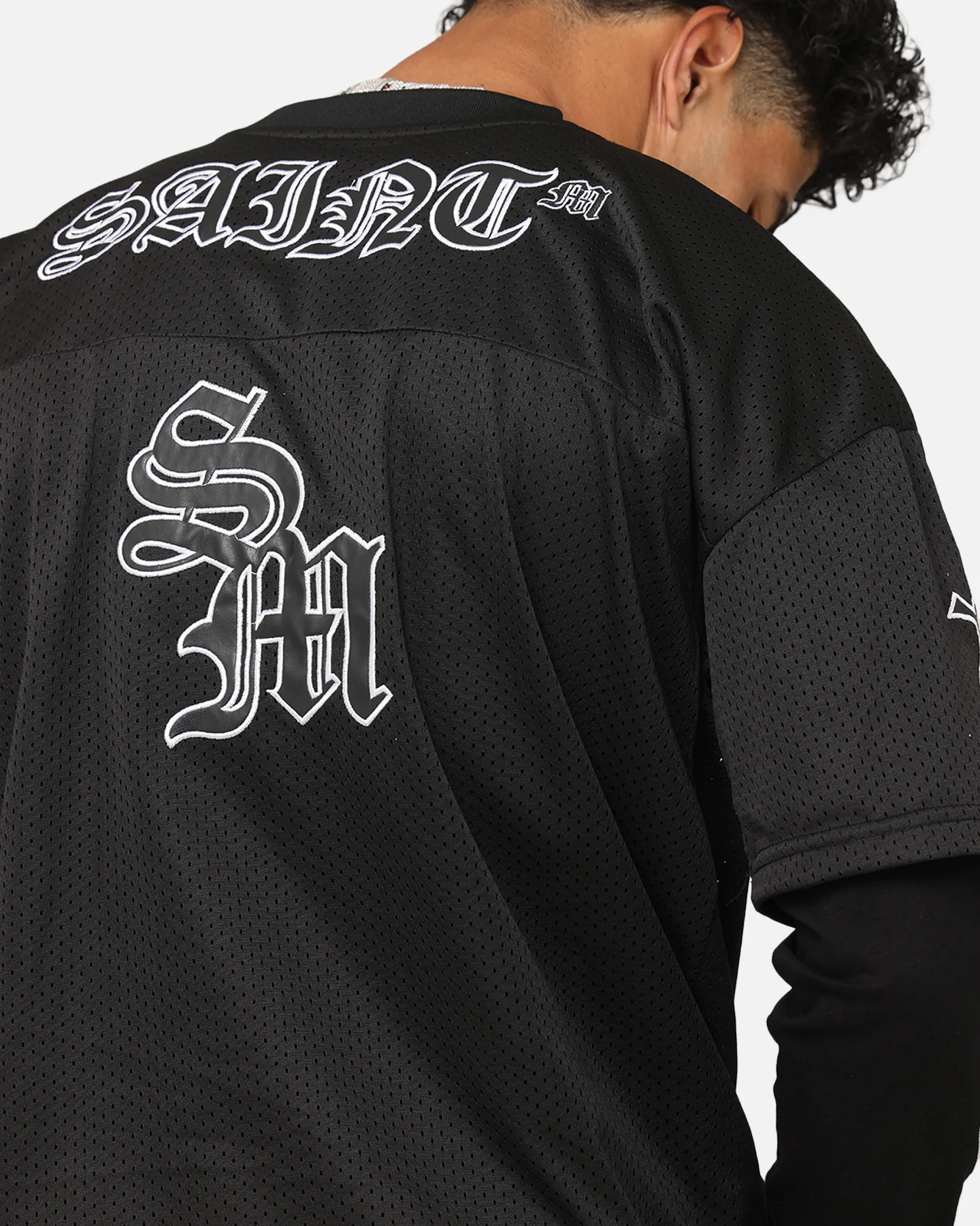 Saint Morta Gothic Mesh Layered Long Sleeve Jersey Black - Image 8