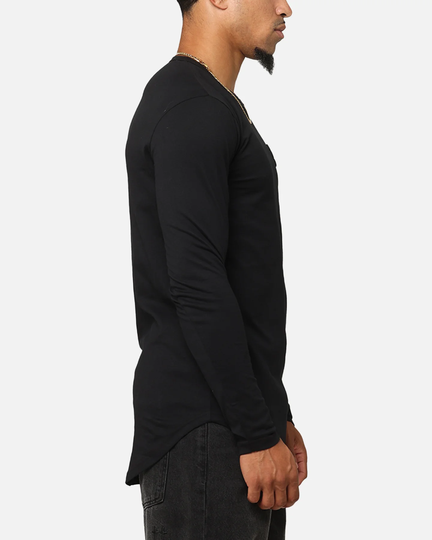 Saint Morta Gothic Monogram El Duplo Long Sleeve T-Shirt Black - Image 4