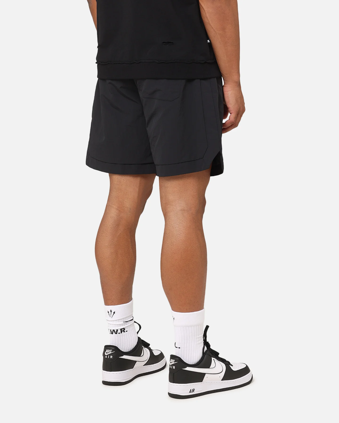 Saint Morta Gothic Monogram Nylon Shorts Black - Image 6