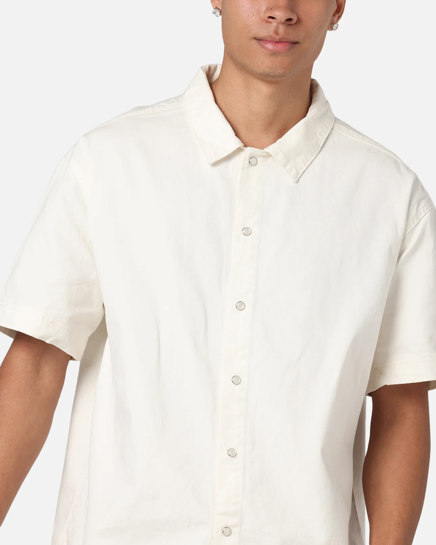 Saint Morta Gothic Noir Button Up Shirt White/Black - Image 8