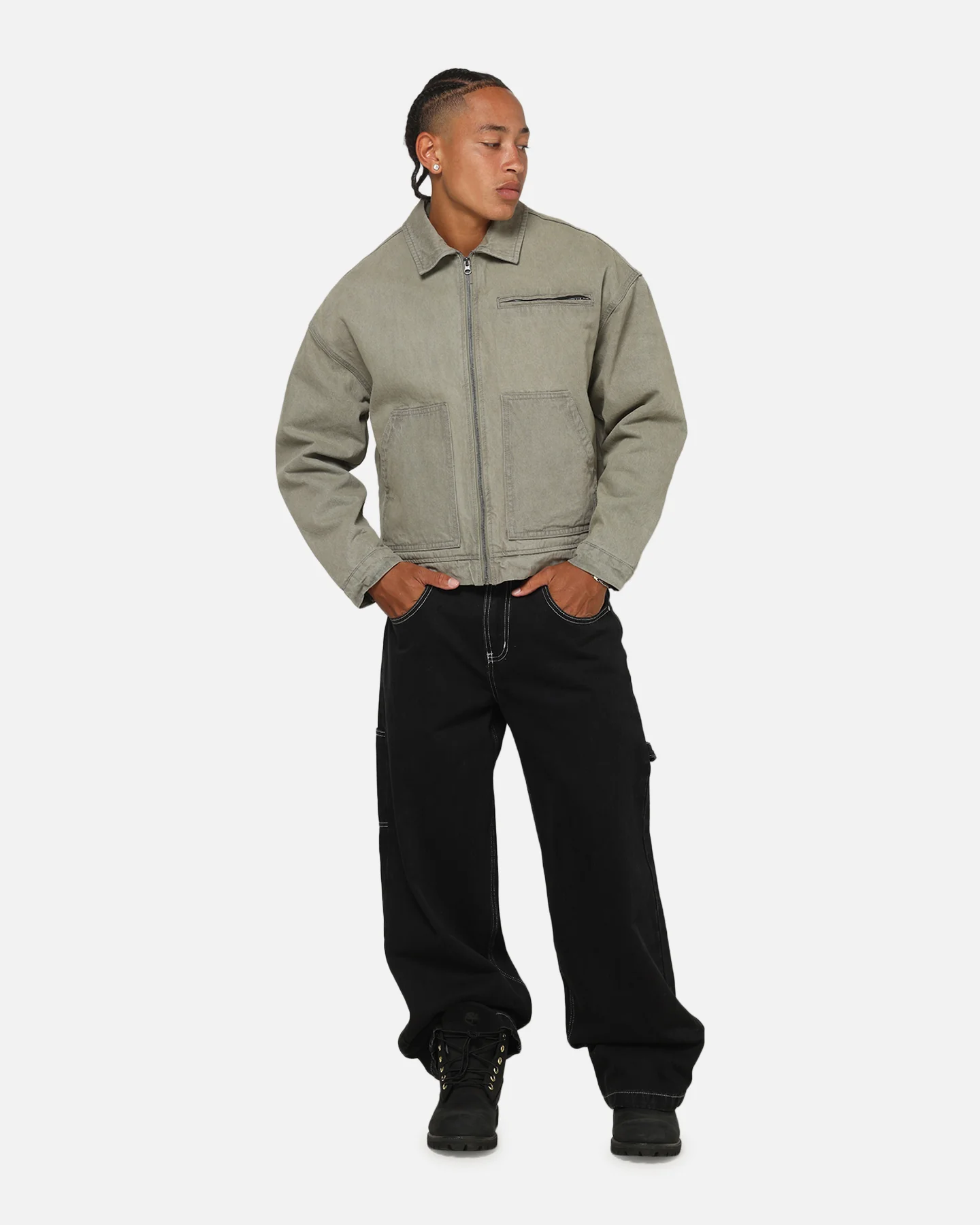 Saint Morta Halo Zip Jacket Washed Grey - Image 2