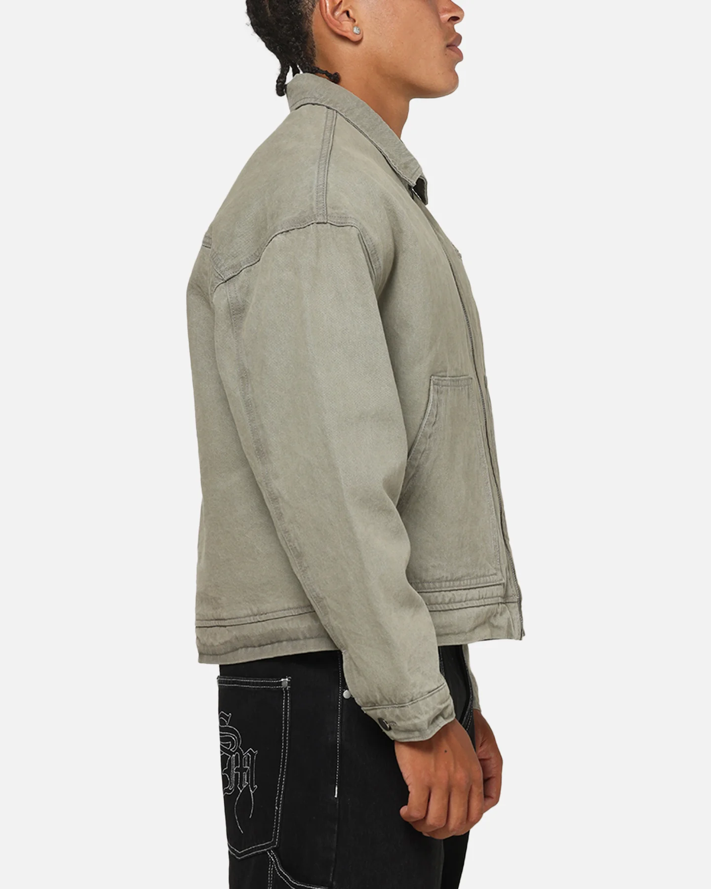 Saint Morta Halo Zip Jacket Washed Grey - Image 4