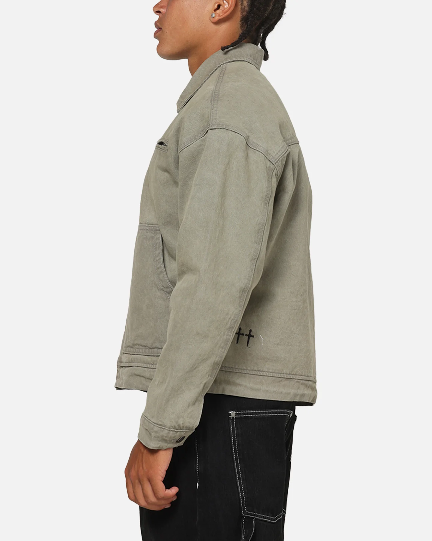 Saint Morta Halo Zip Jacket Washed Grey - Image 5