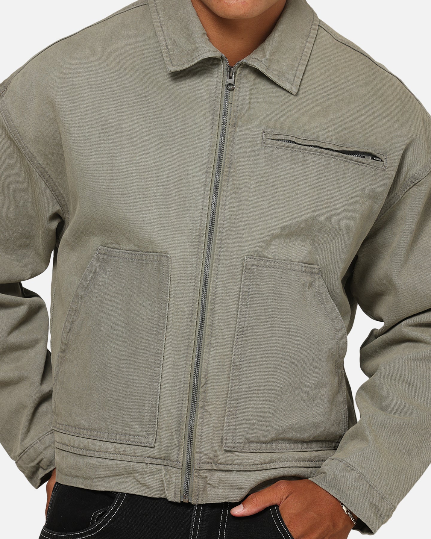 Saint Morta Halo Zip Jacket Washed Grey - Image 6