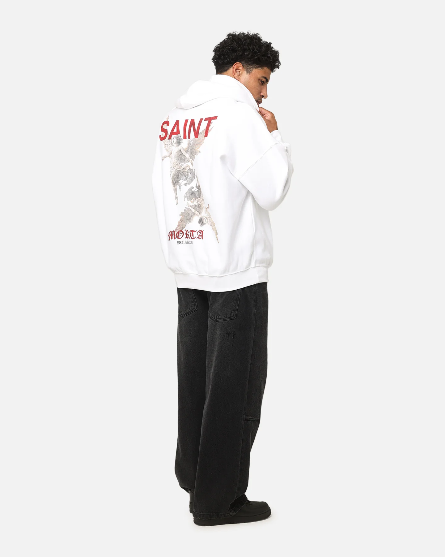 Saint Morta Heavens Boxy Hoodie White - Image 3