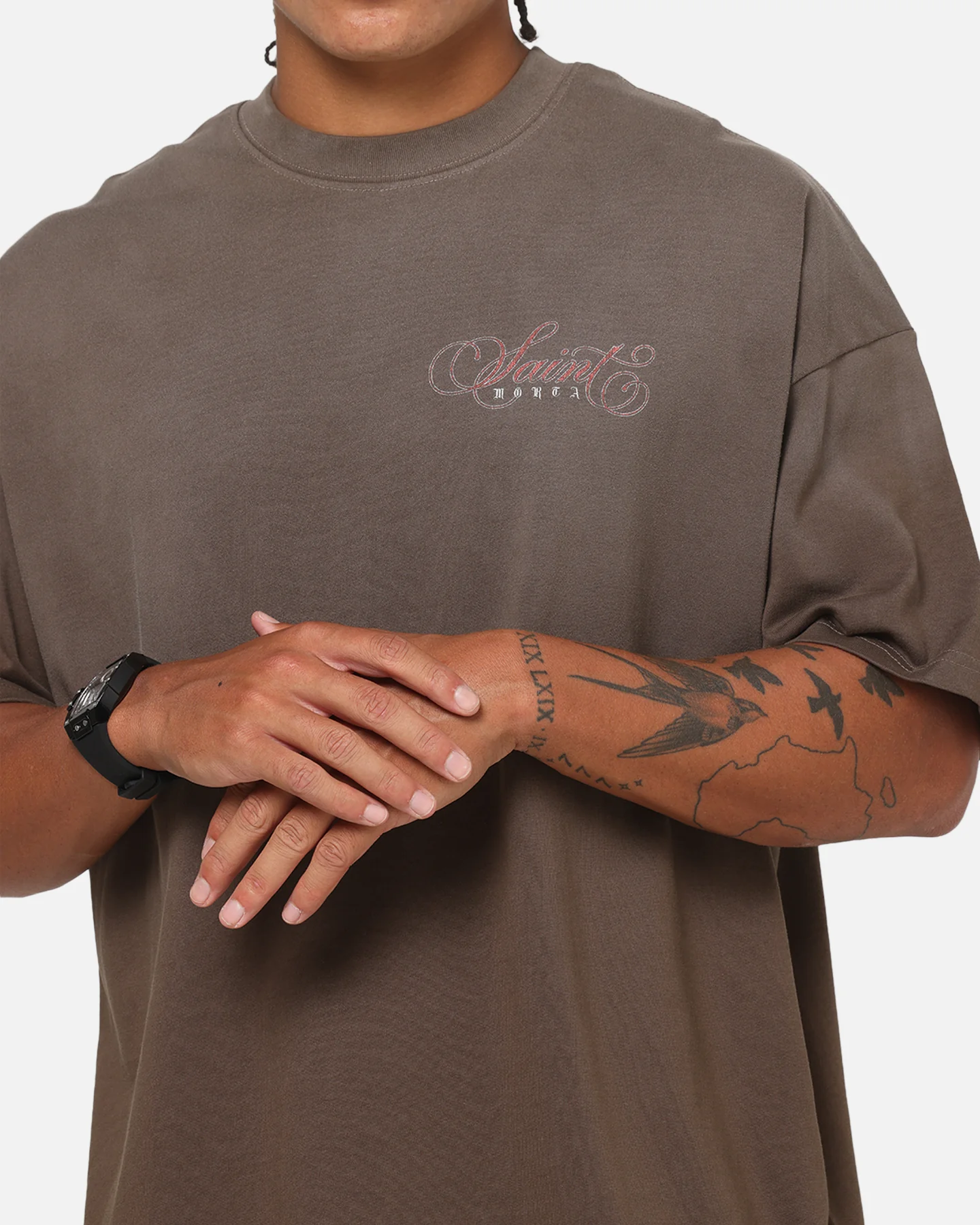 Saint Morta Heavens Kitchen Boxy T-Shirt Washed Brown - Image 8