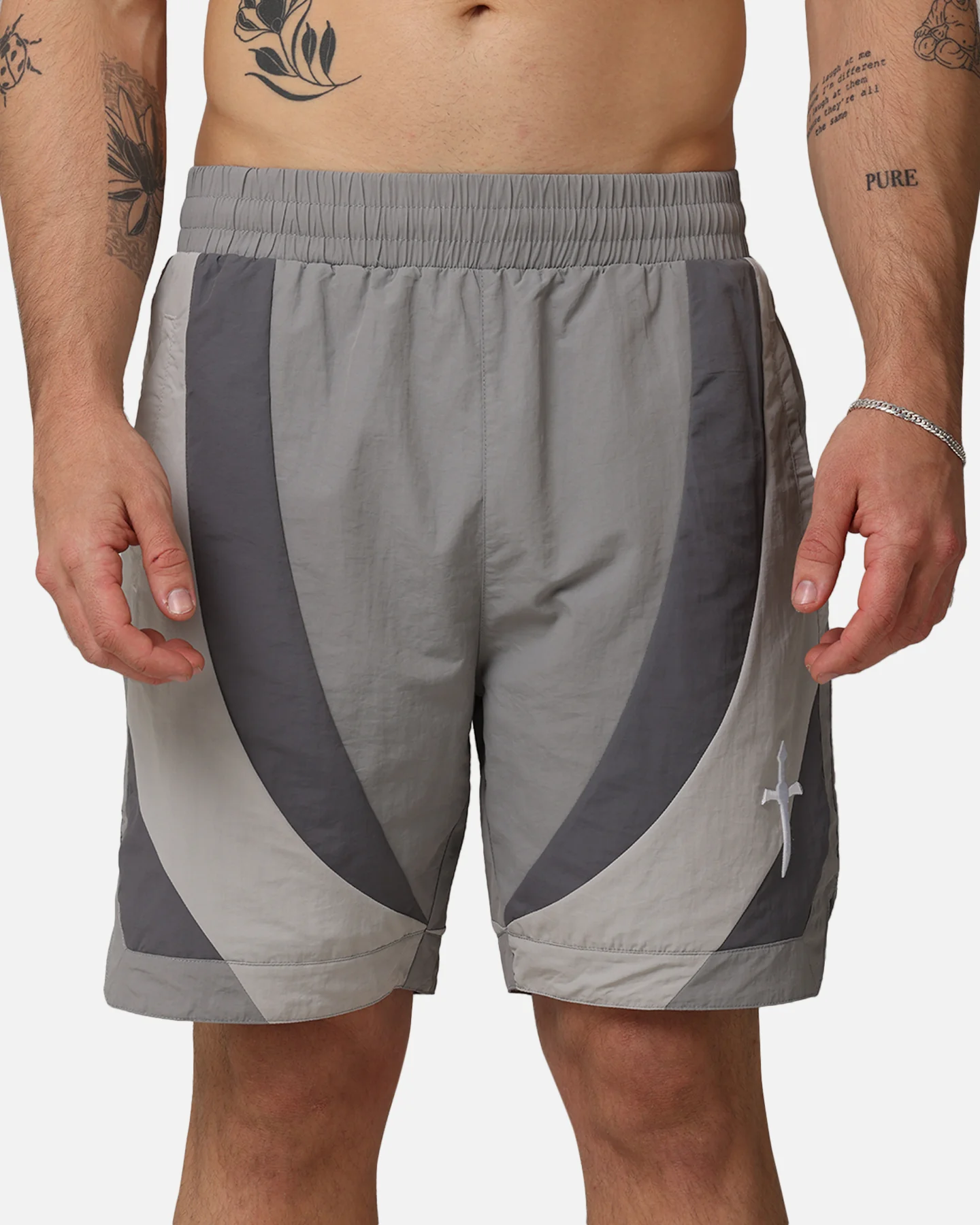 Saint Morta Holy Grail Nylon Shorts Grey - Image 7
