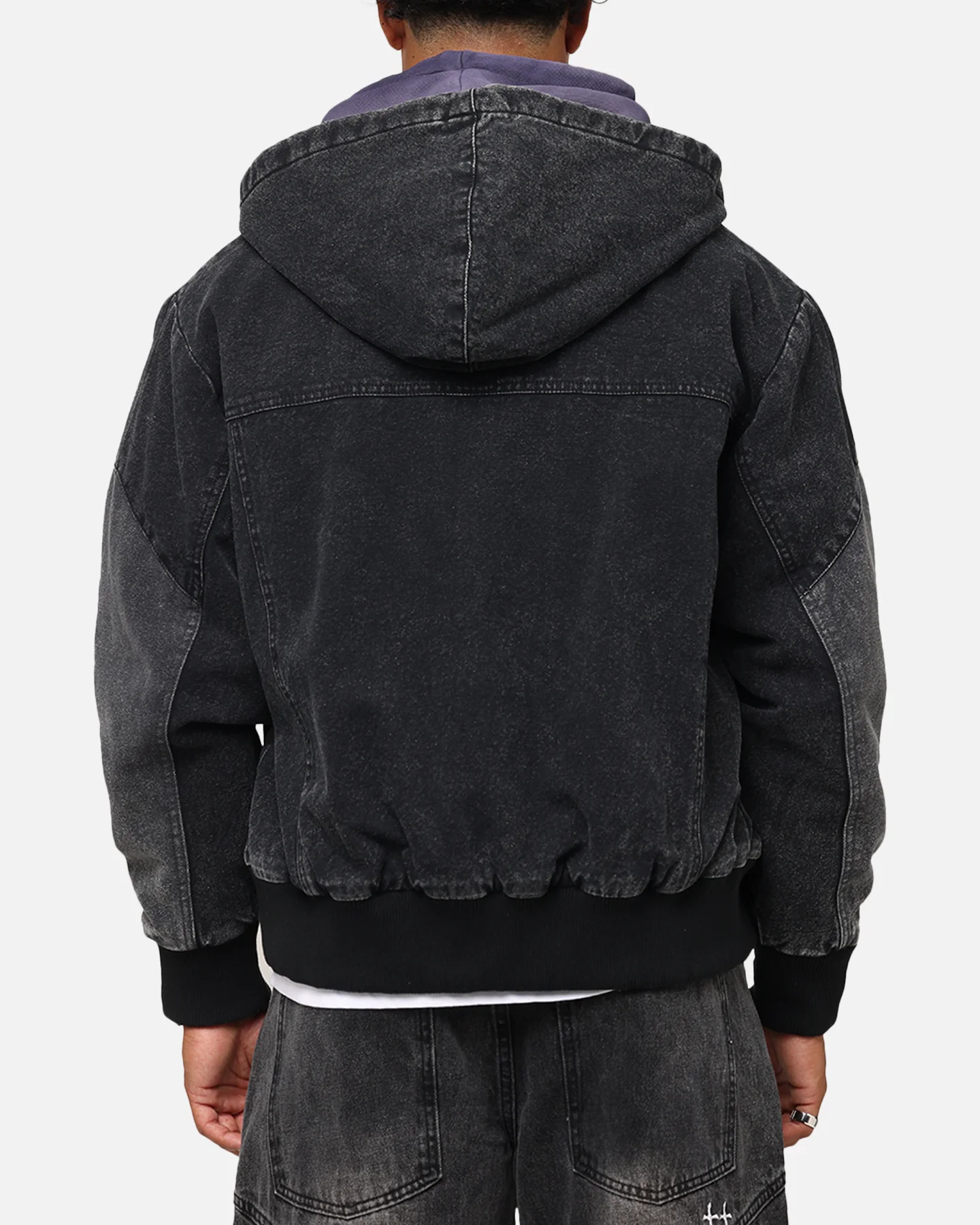 Saint Morta Hooded Workwear Jacket Black/Grey - Image 3