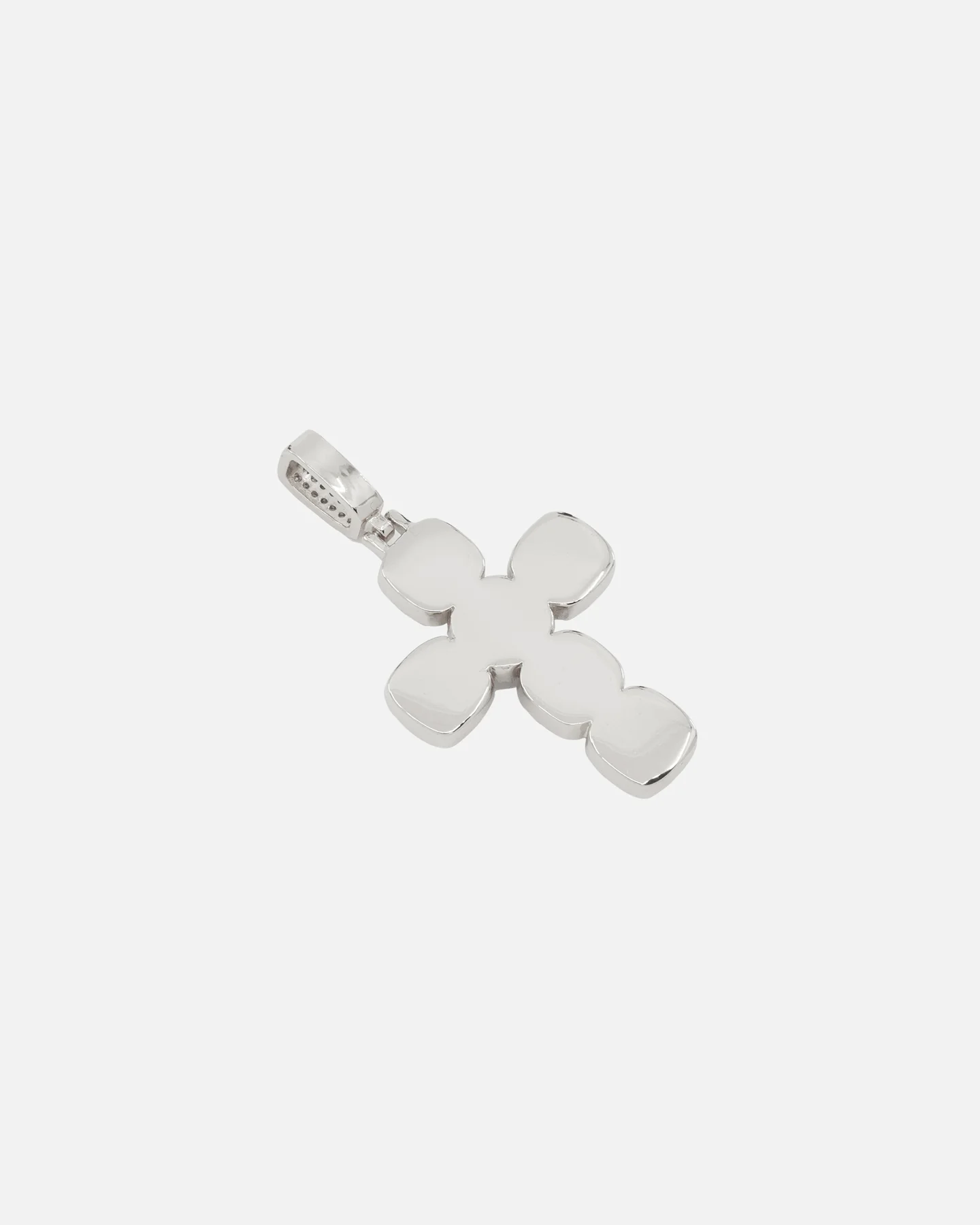 Saint Morta Iced Cushion Cross Pendant Iced White Gold - Image 6