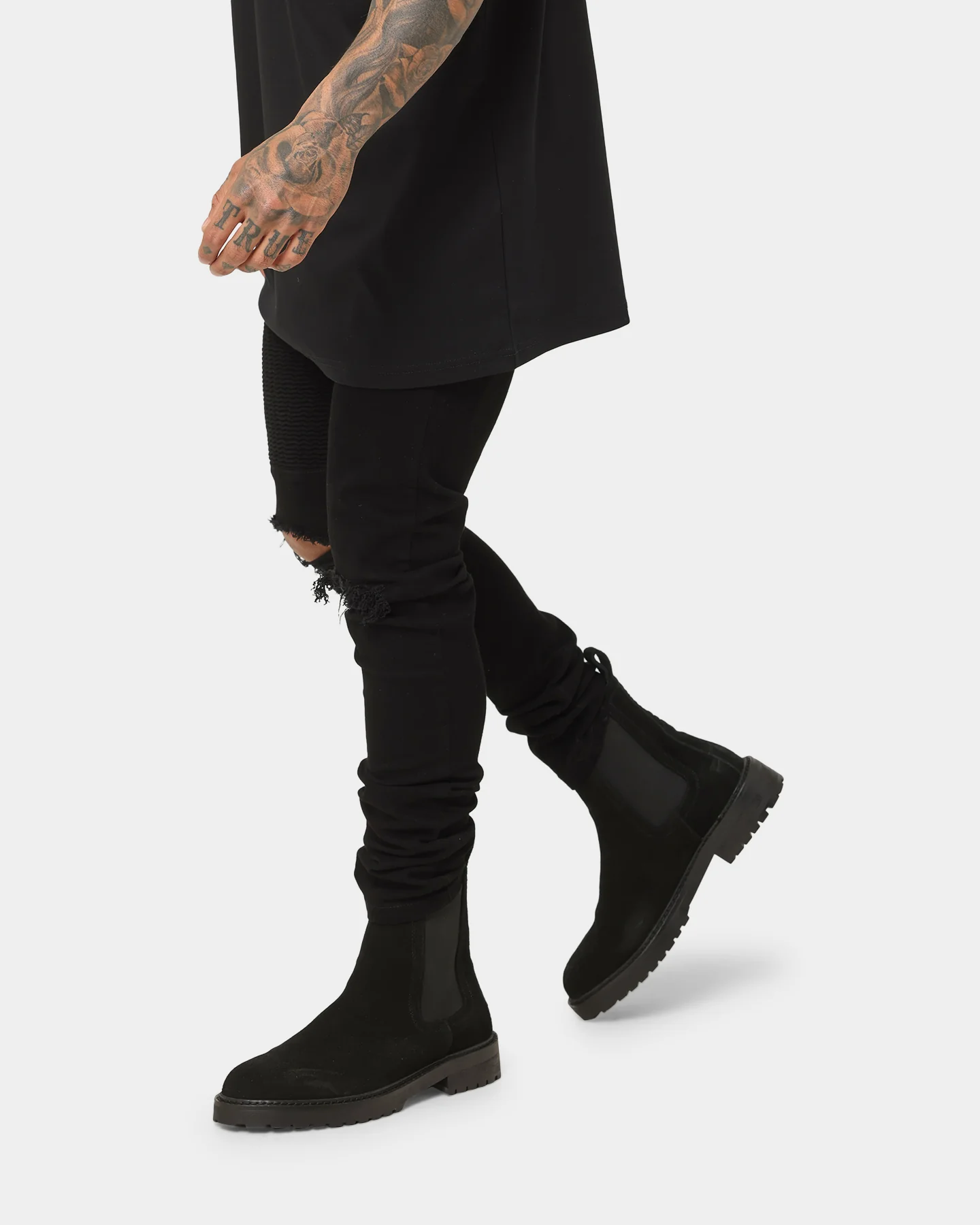 Saint Morta Index Distressed Biker Jeans Black - Image 6