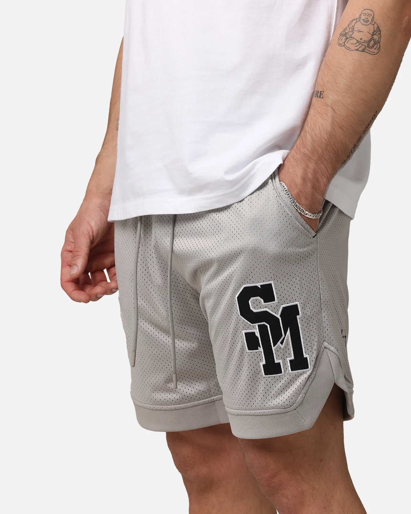 Saint Morta La Rambla Basketball Shorts Light Grey - Image 3