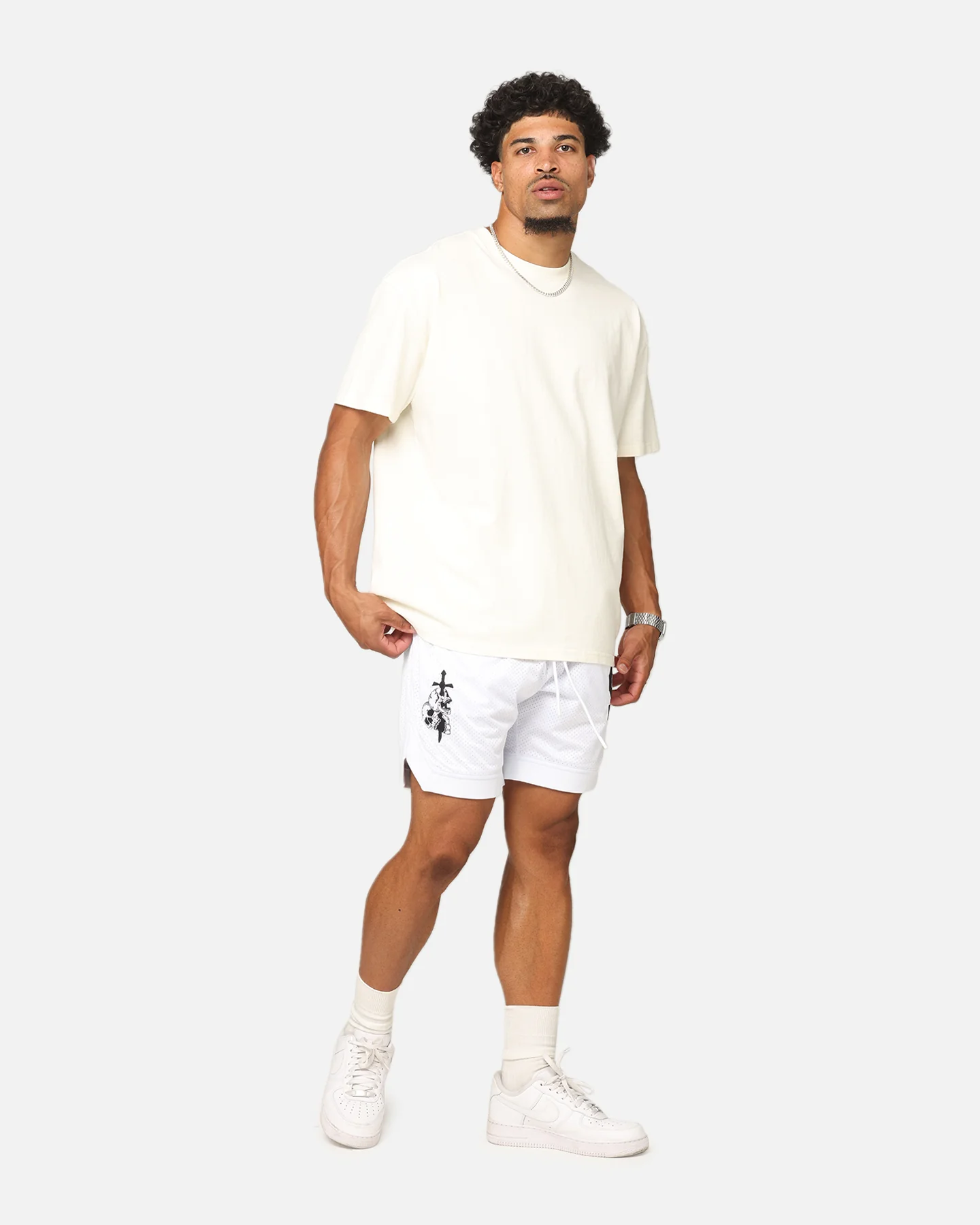 Saint Morta La Rambla Basketball Shorts White - Image 2
