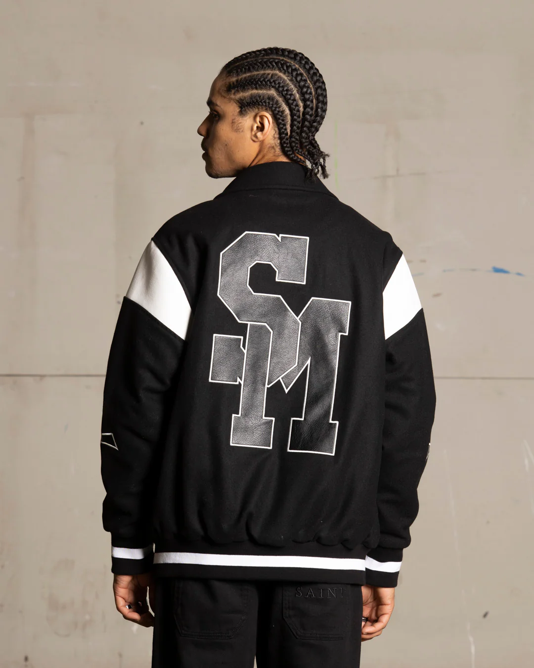 Saint Morta La Rambla Varsity Jacket Black/White - Image 4