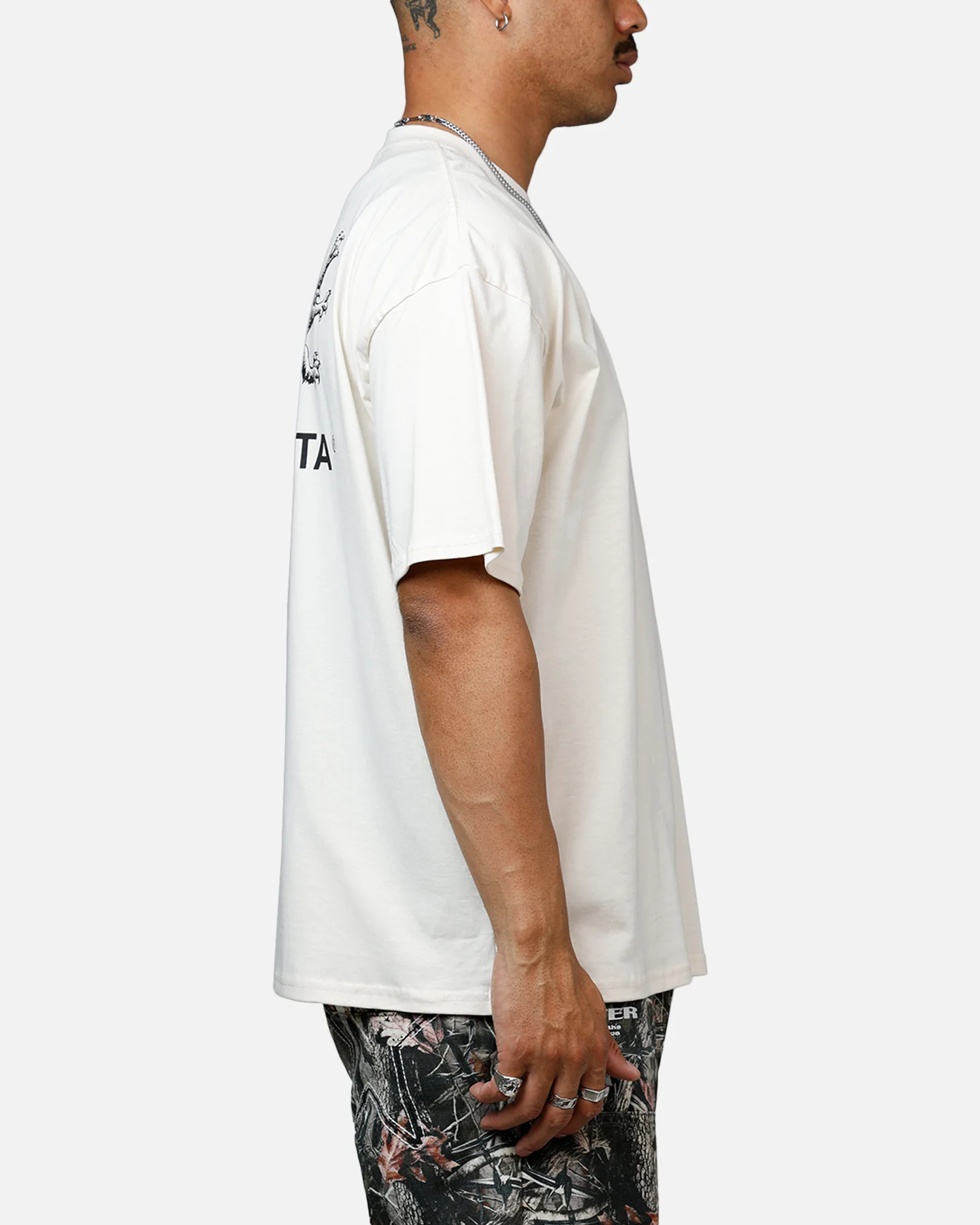 Saint Morta Lovers Club Heavyweight T-Shirt Off White - Image 4