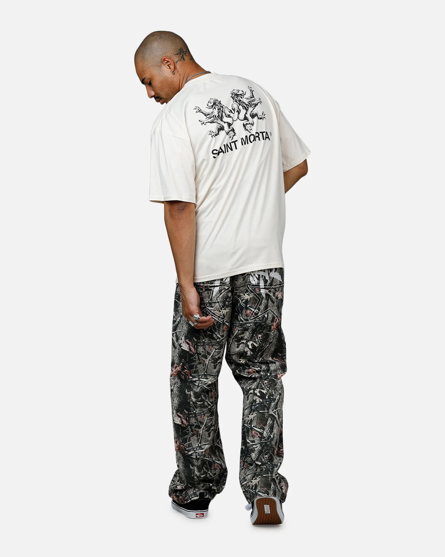 Saint Morta Lovers Club Heavyweight T-Shirt Off White - Image 6