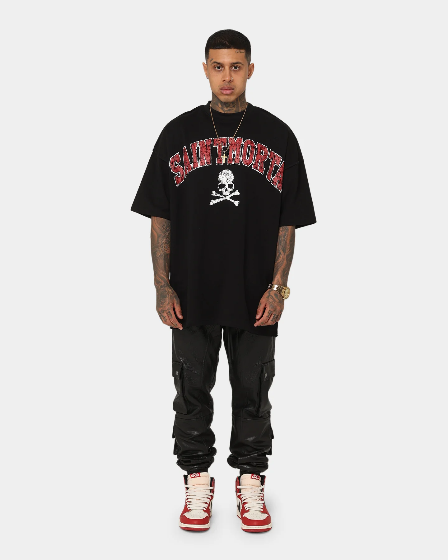 Saint Morta Members Club Boxy T-Shirt Black/Red - Image 10
