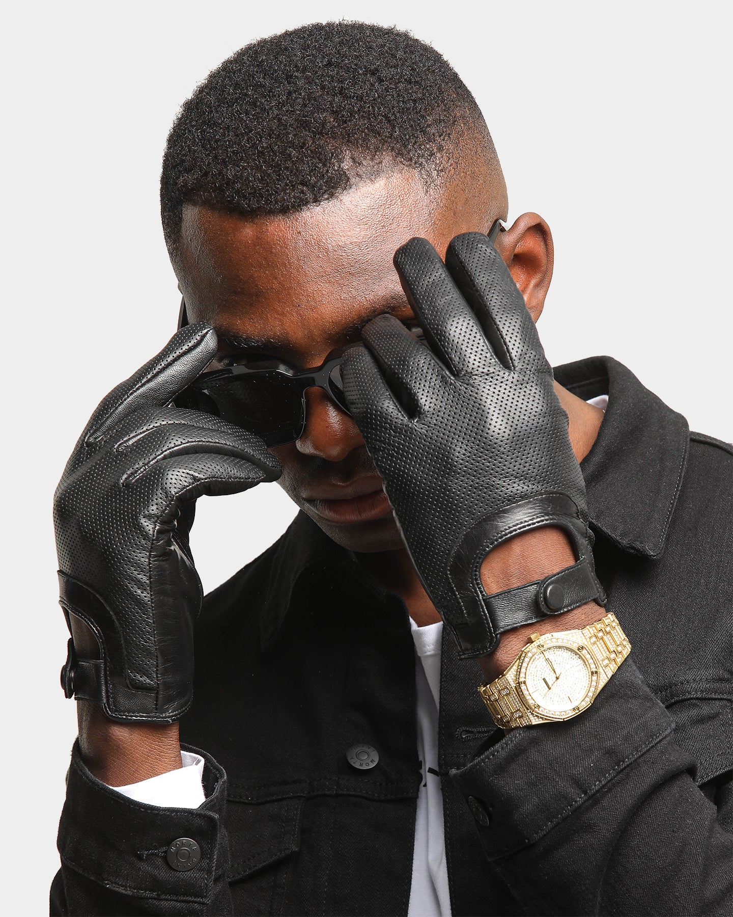 Saint Morta Men's Genuine Leather Gloves Black - Image 9