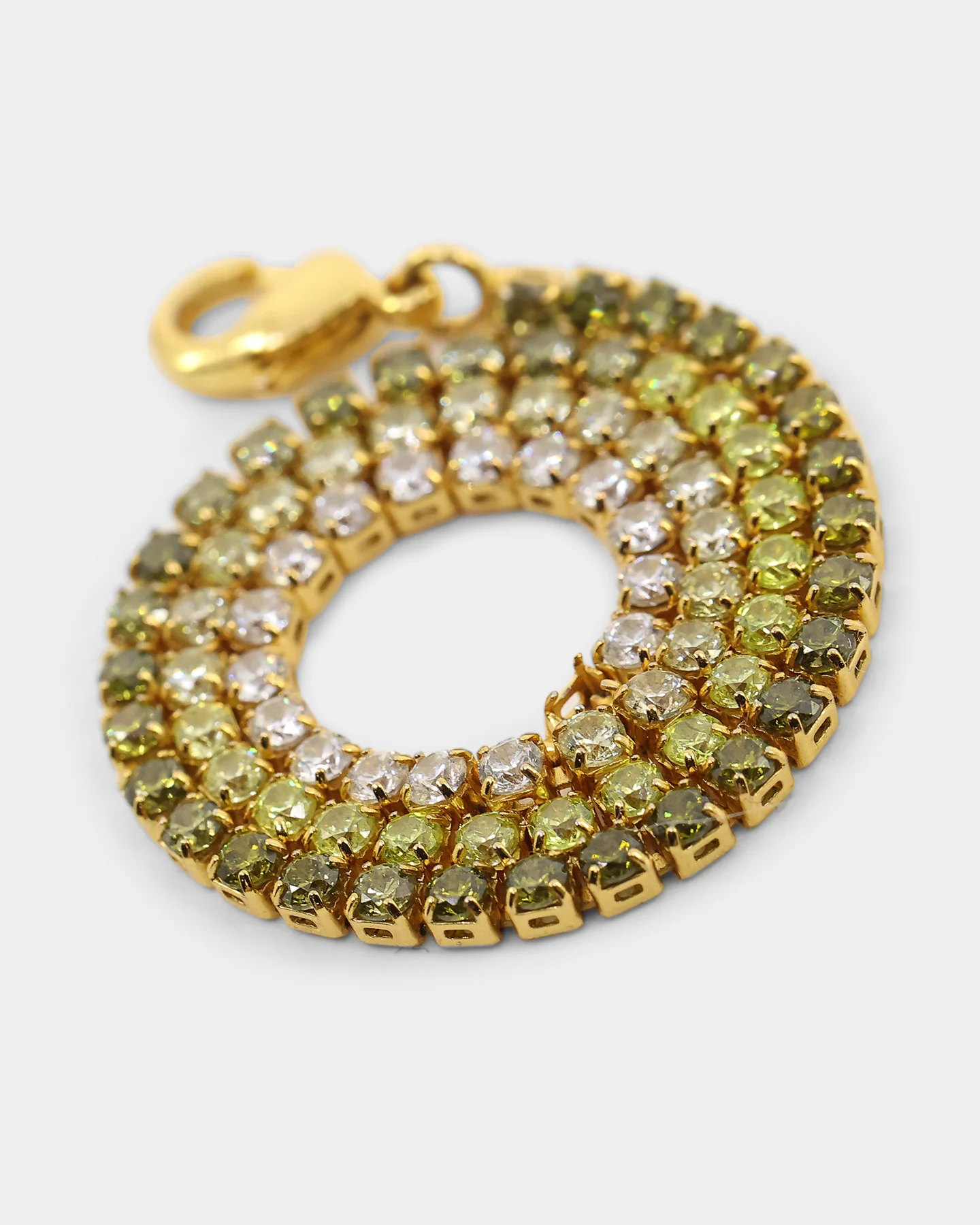 Saint Morta Micro Coloured Tennis Bracelet Gold/Green - Image 4