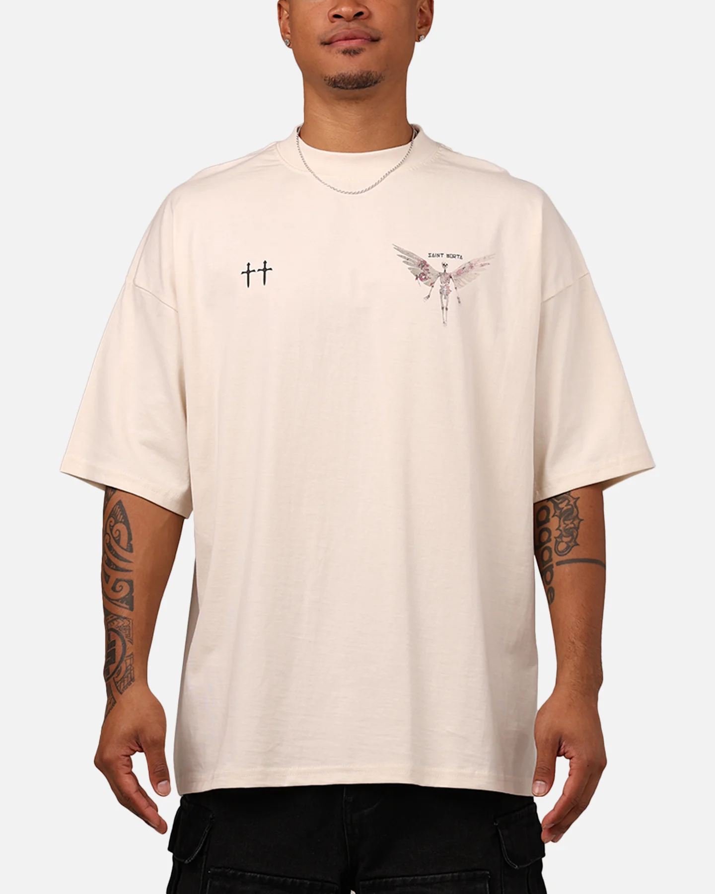 Saint Morta Momento Mori Mock T-Shirt Off White - Image 2