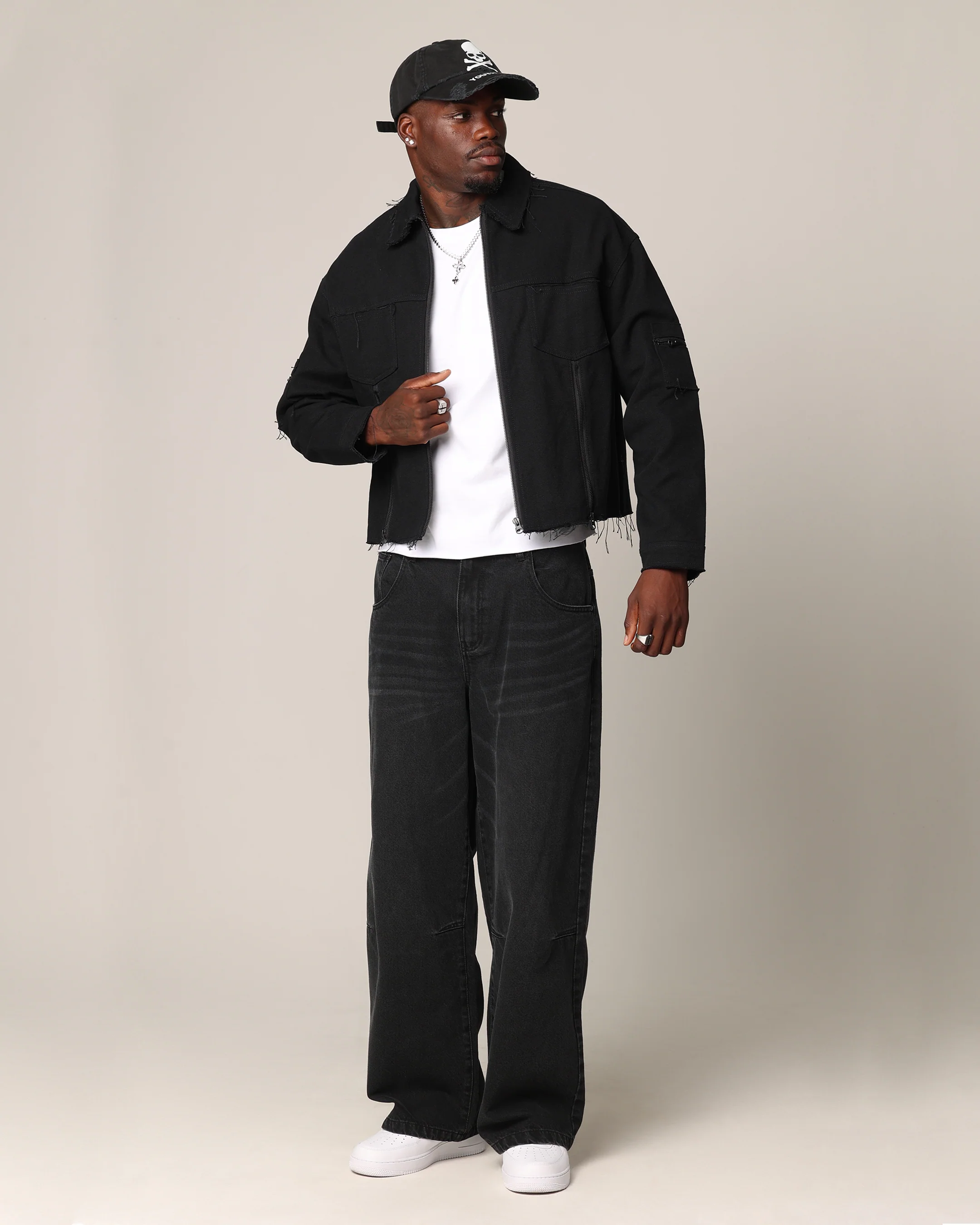 Saint Morta Nightcrawler Cuttoff Jacket Black - Image 3
