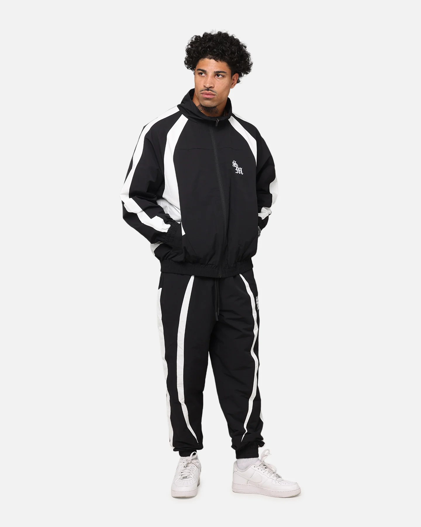 Saint Morta Oblivion Windbreaker Jacket Black/White - Image 2