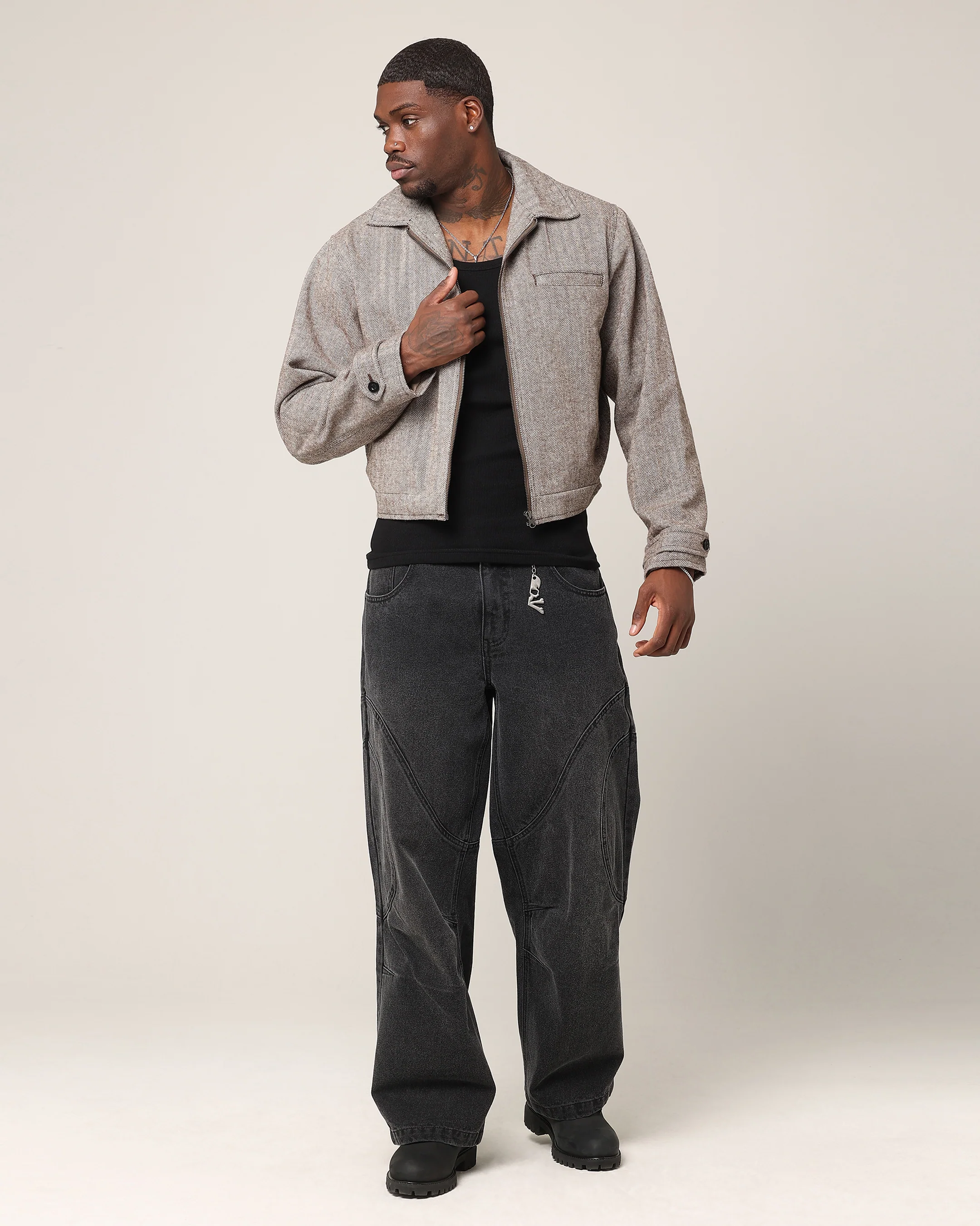 Saint Morta Onyx Panelled Amplus Jeans Black Wash - Image 9