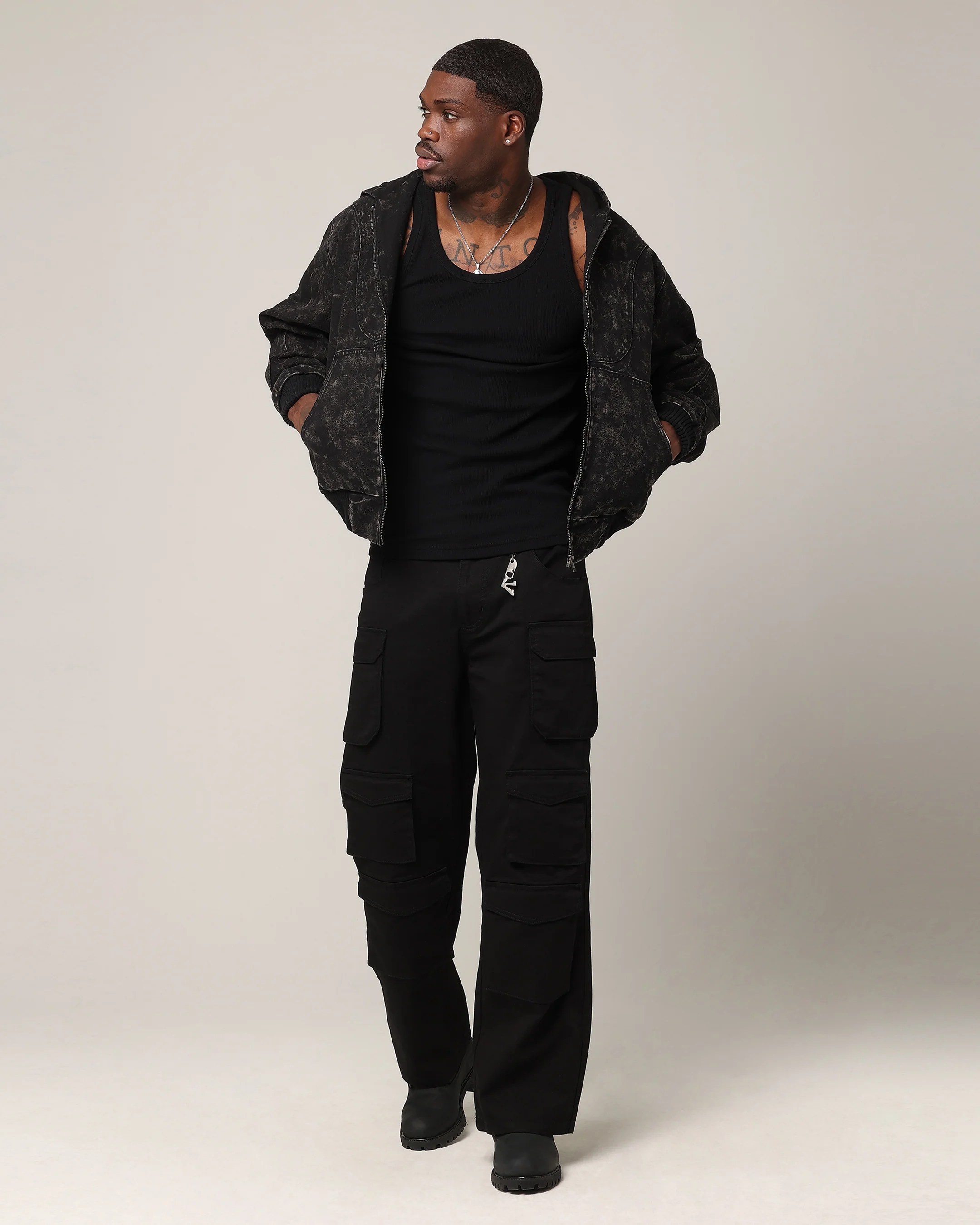 Saint Morta Onyx Workwear Jacket Black Wash - Image 2