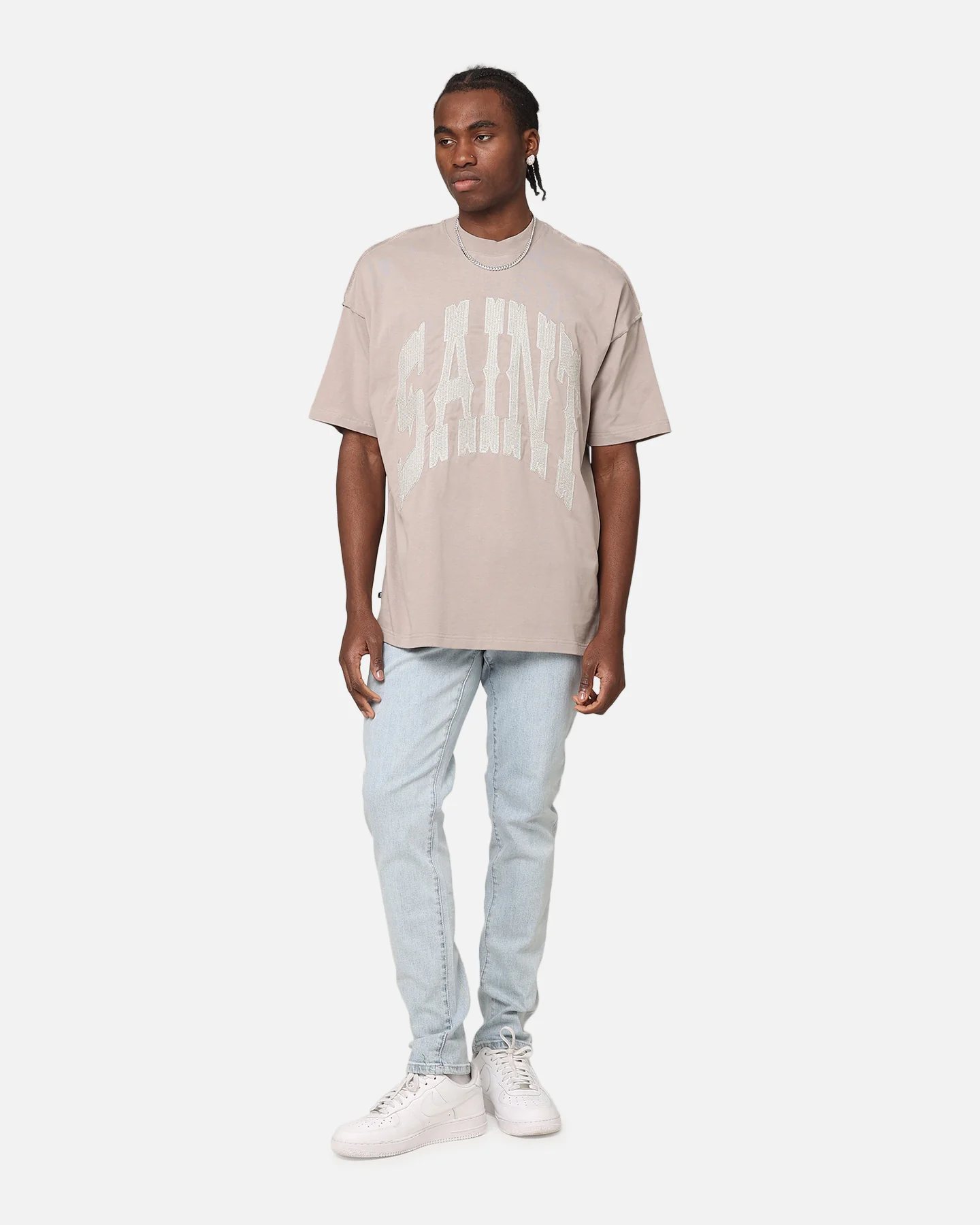 Saint Morta Outlaw Xweave Boxy T-Shirt Grey - Image 2