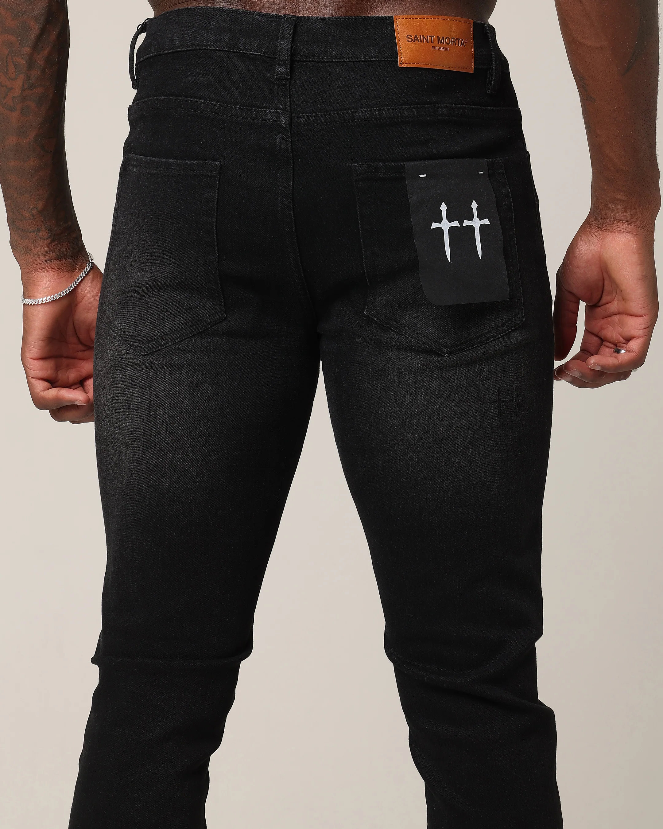 Saint Morta Paisley Summum Jeans Black Shadow - Image 8