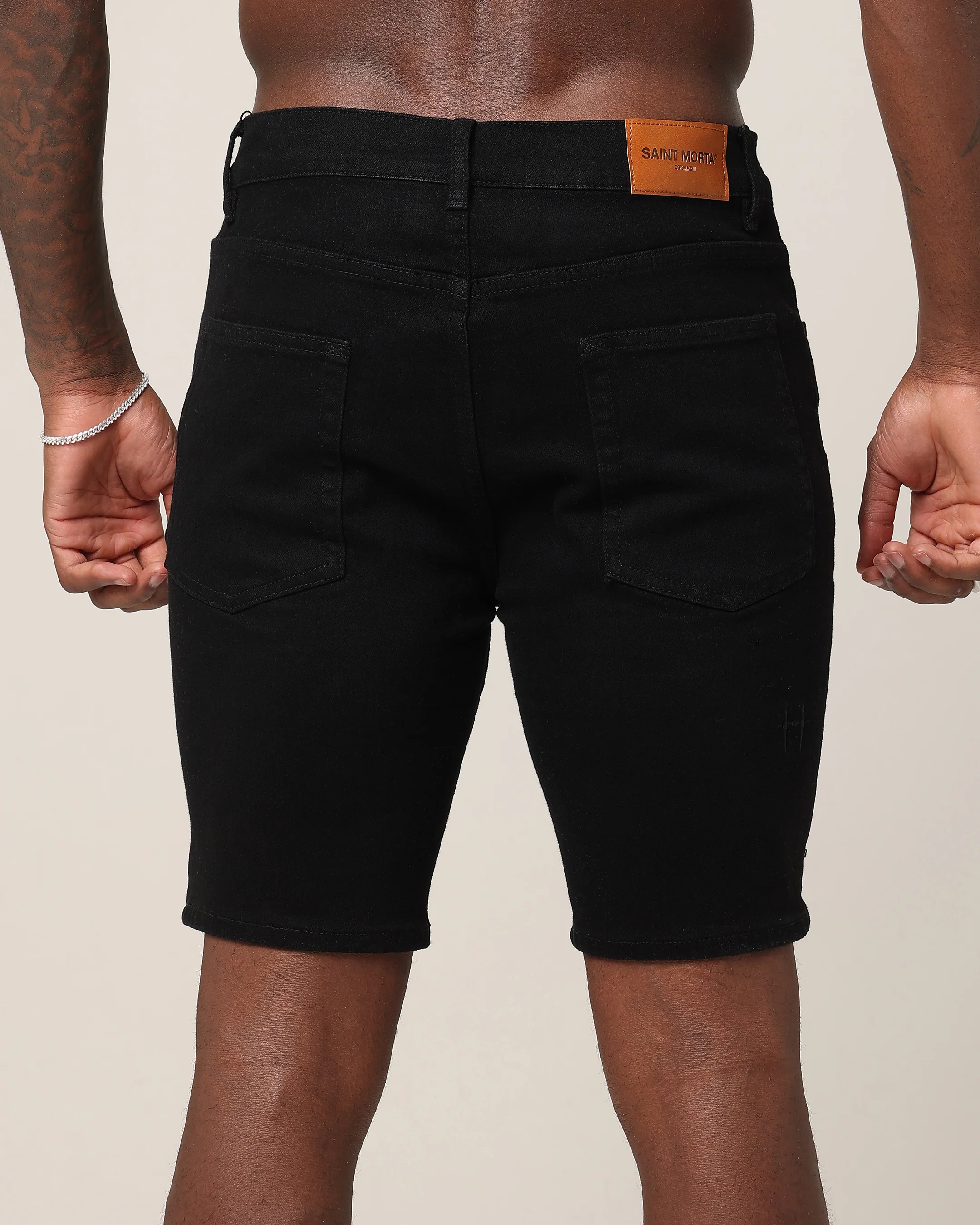 Saint Morta Paisley Summum Shorts Black/Red - Image 8
