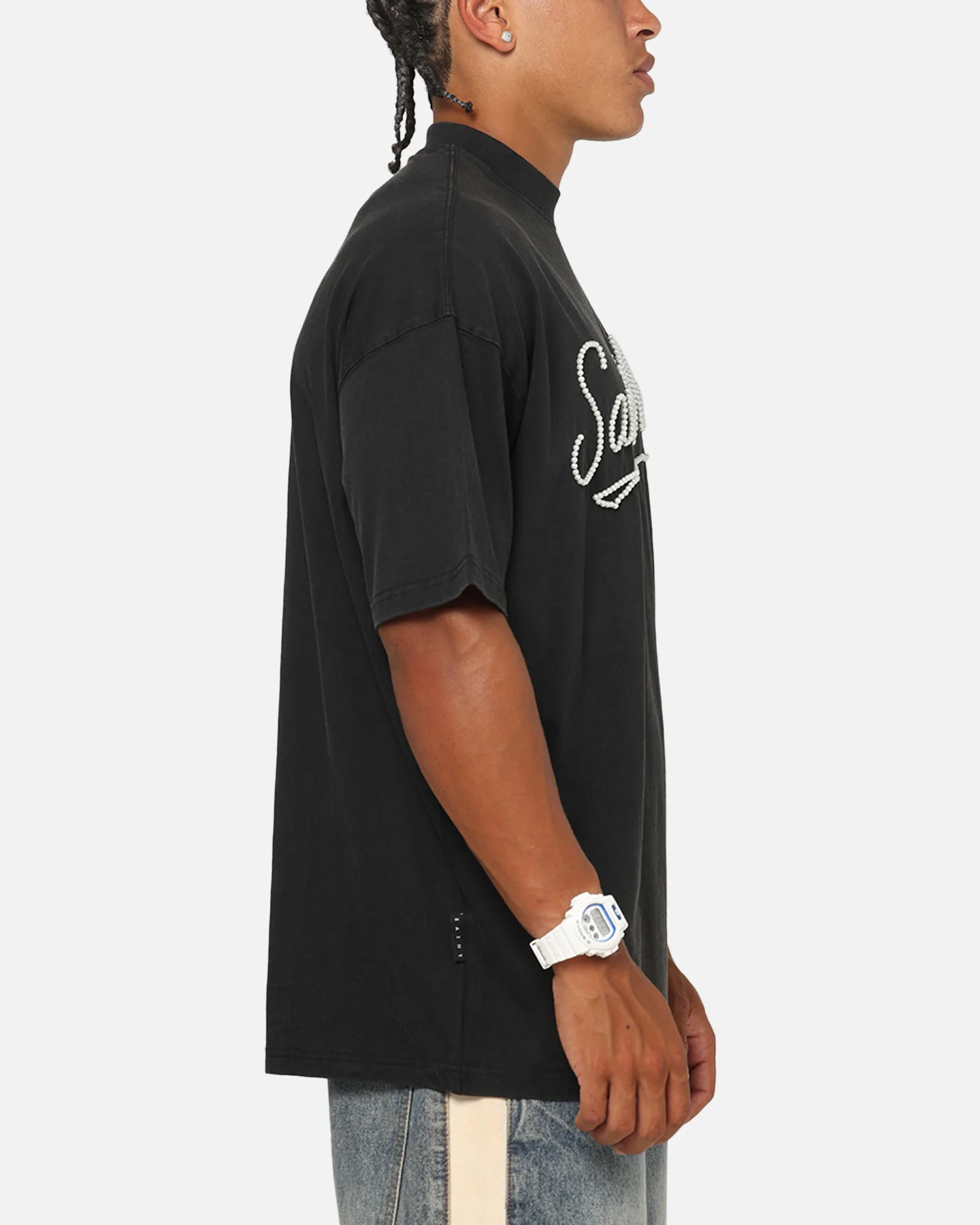 Saint Morta Pearl Script T-Shirt Vintage Black - Image 4
