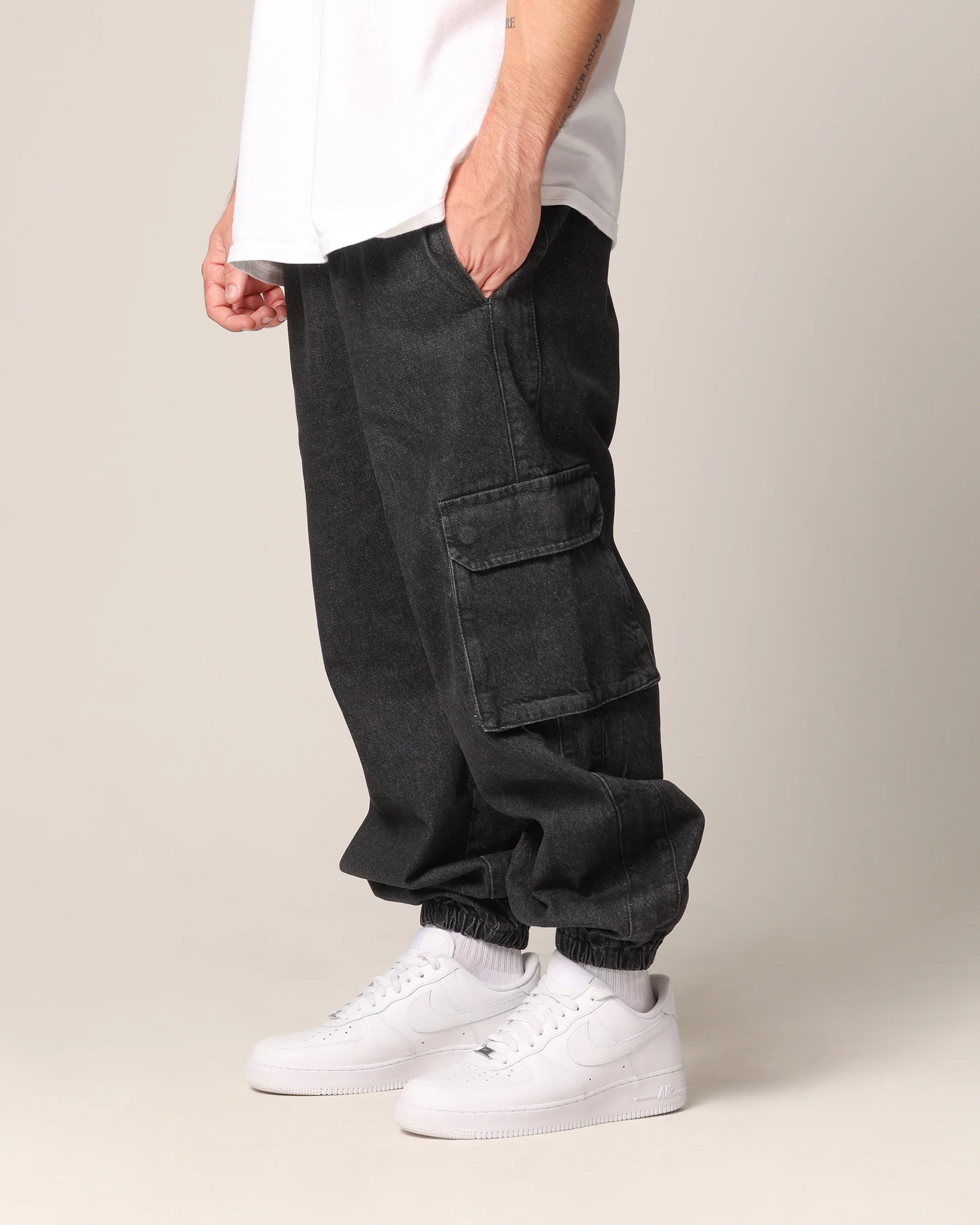 Saint Morta Pertex Baggy Jogger Black Stonewash - Image 4