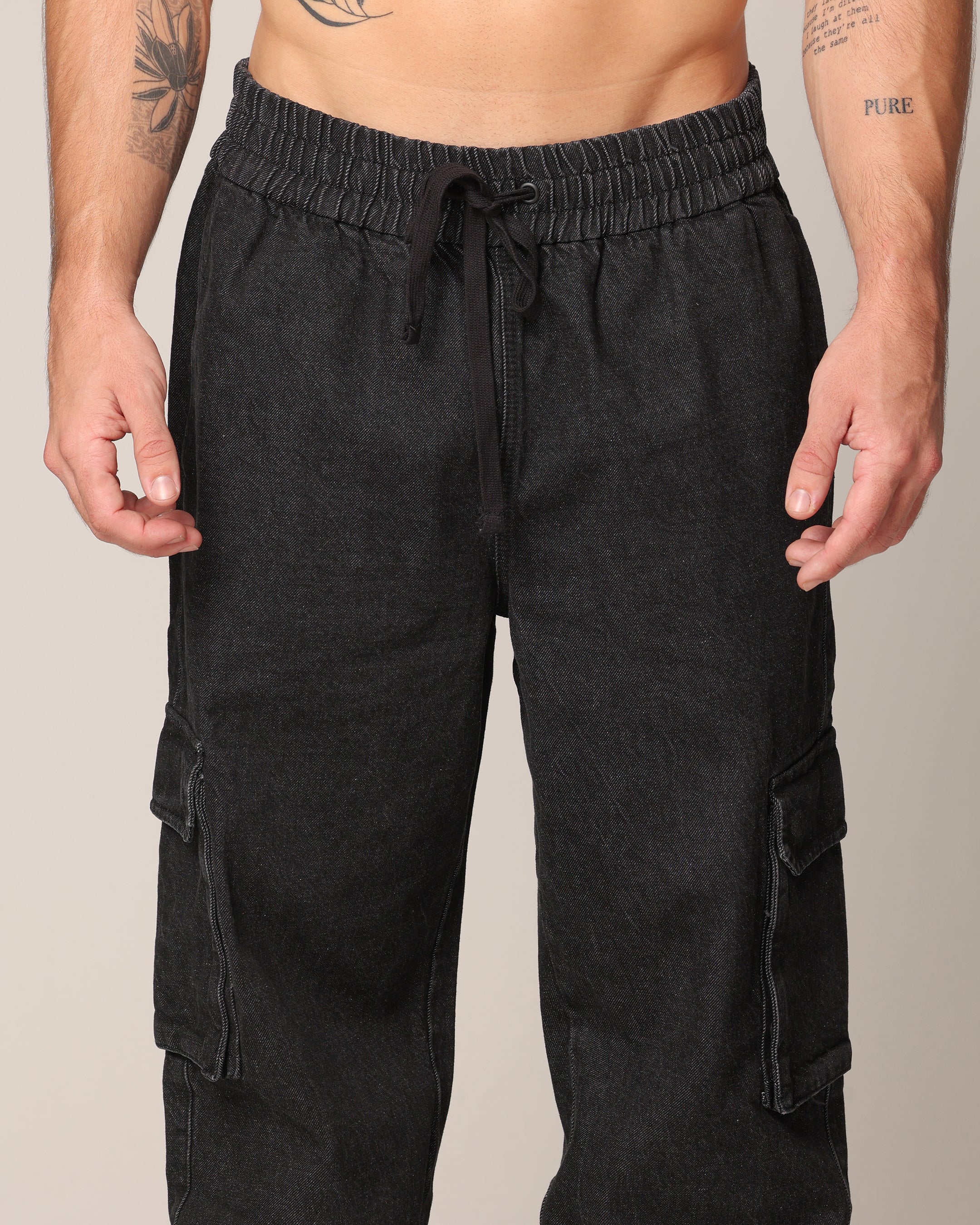 Saint Morta Pertex Baggy Jogger Black Stonewash - Image 7