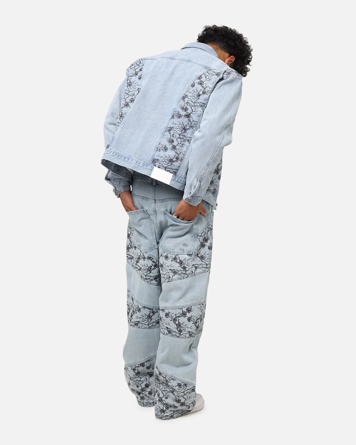 Saint Morta Poison Ivy Panel Denim Jacket Mid Blue - Image 4