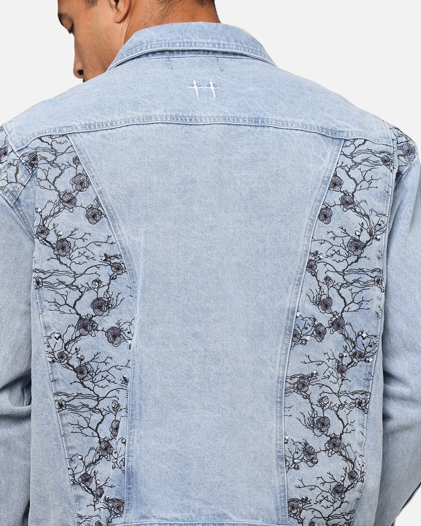 Saint Morta Poison Ivy Panel Denim Jacket Mid Blue - Image 7