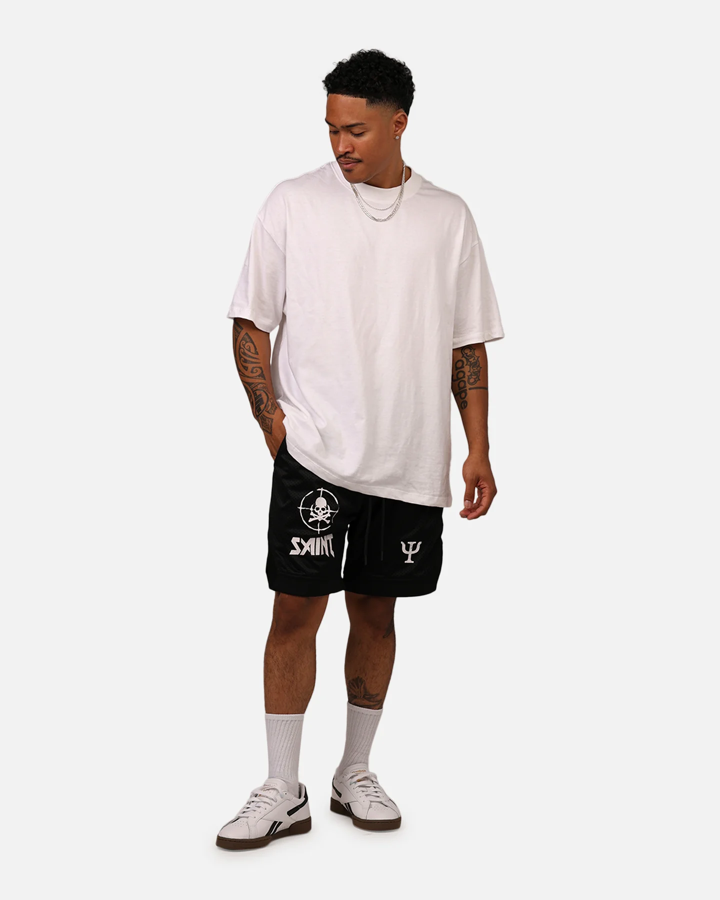 Saint Morta Post Humanous Basketball Short Black/White - Image 2