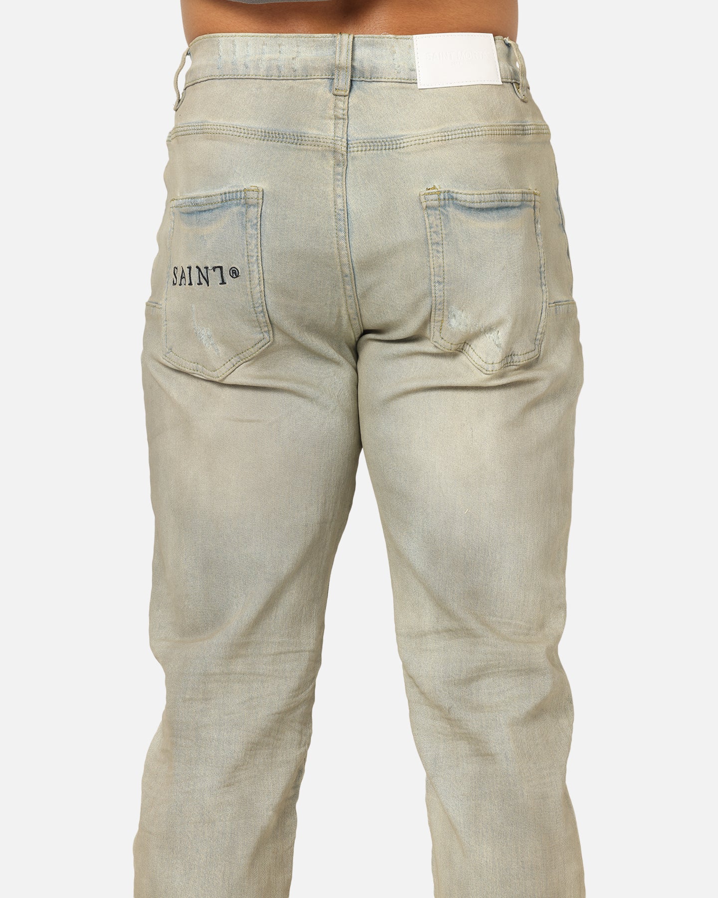 Saint Morta Psykhe Dirty Distressed Jeans Dirty Denim - Image 8