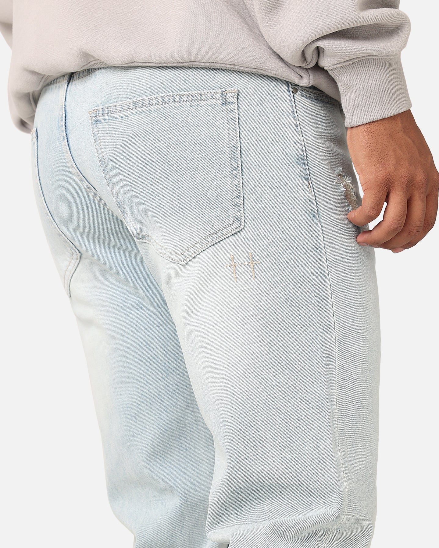 Saint Morta Psykhe Distressed Jeans Light Blue - Image 4