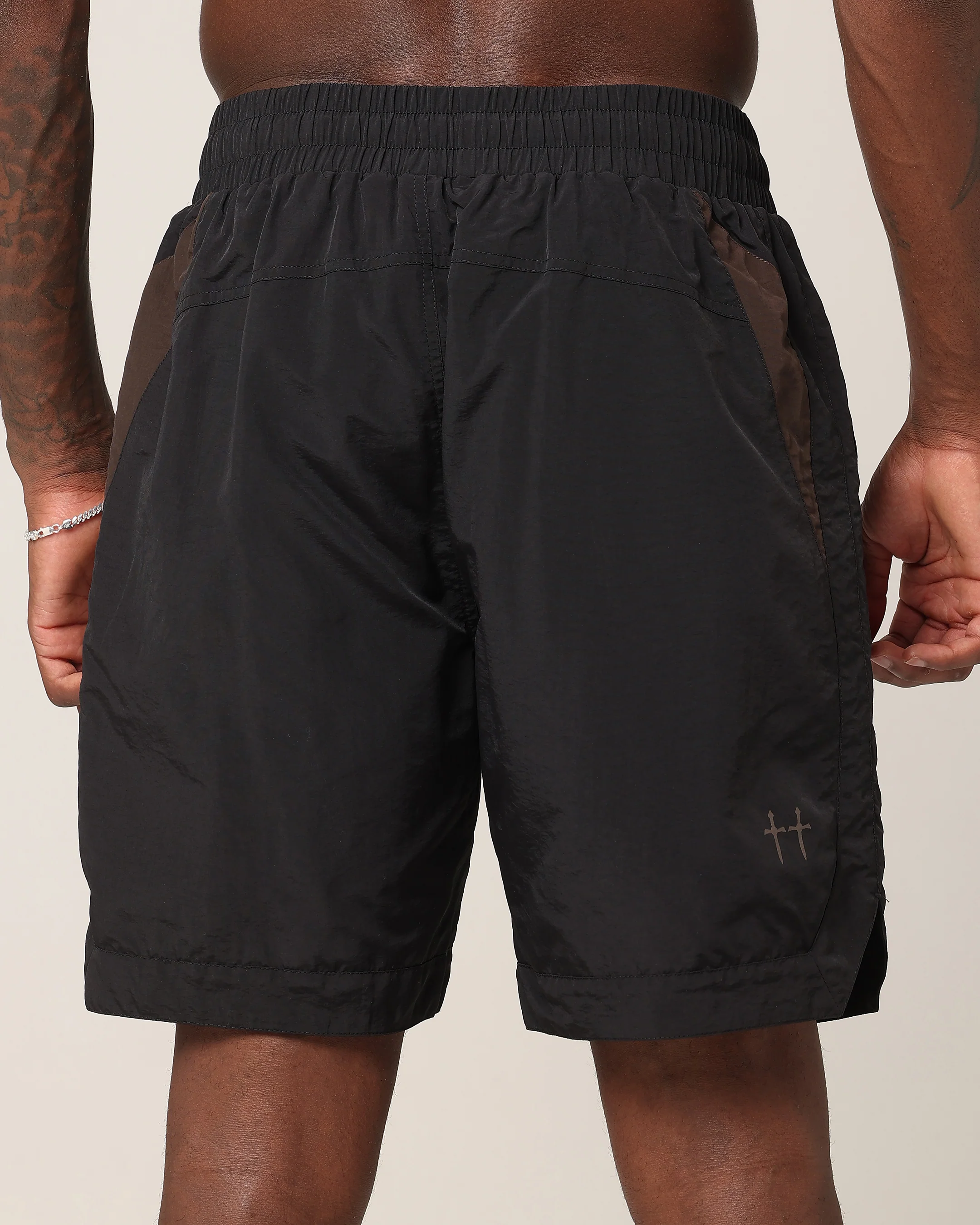 Saint Morta Rage Nylon Shorts Black/Brown - Image 8