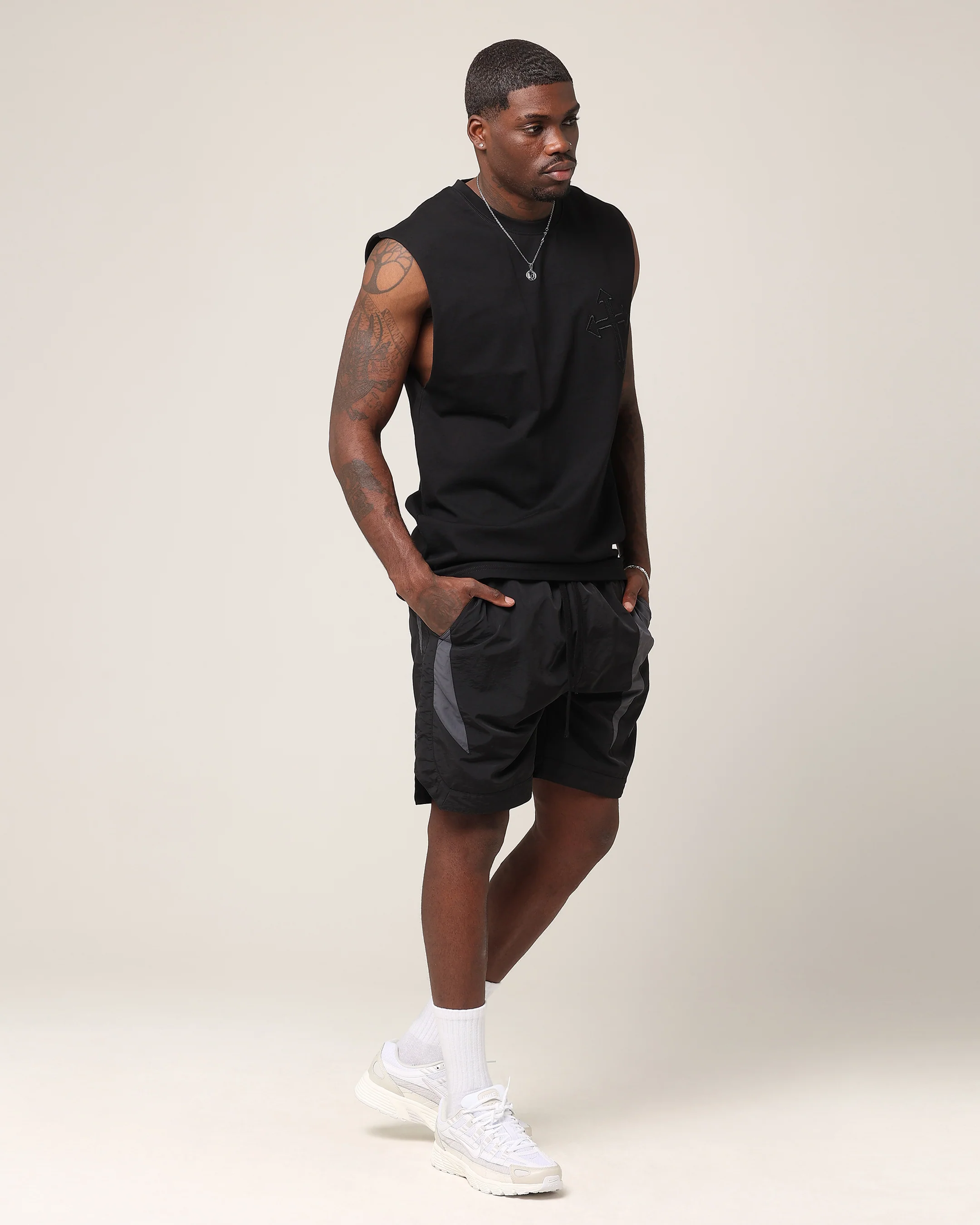 Saint Morta Rage Nylon Shorts Black/Grey - Image 2