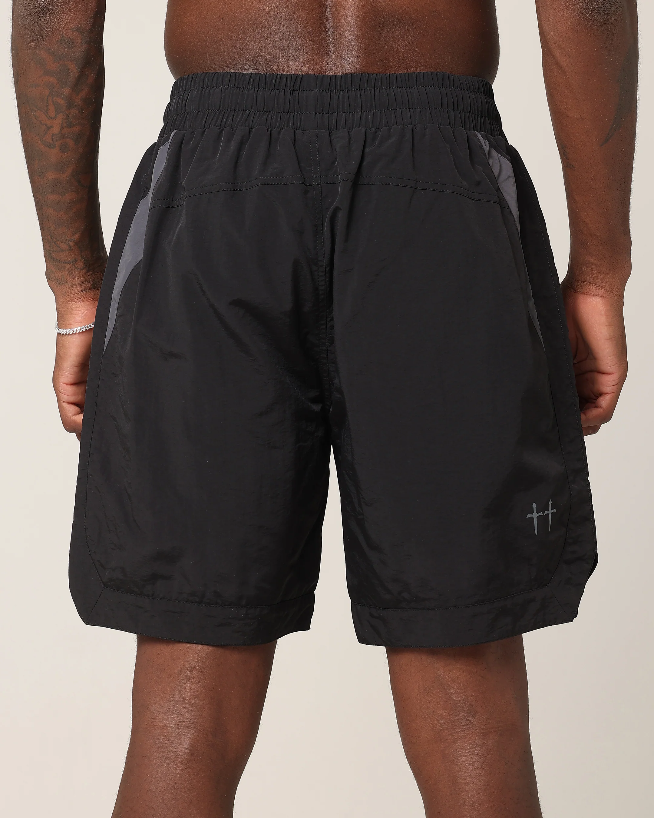 Saint Morta Rage Nylon Shorts Black/Grey - Image 8