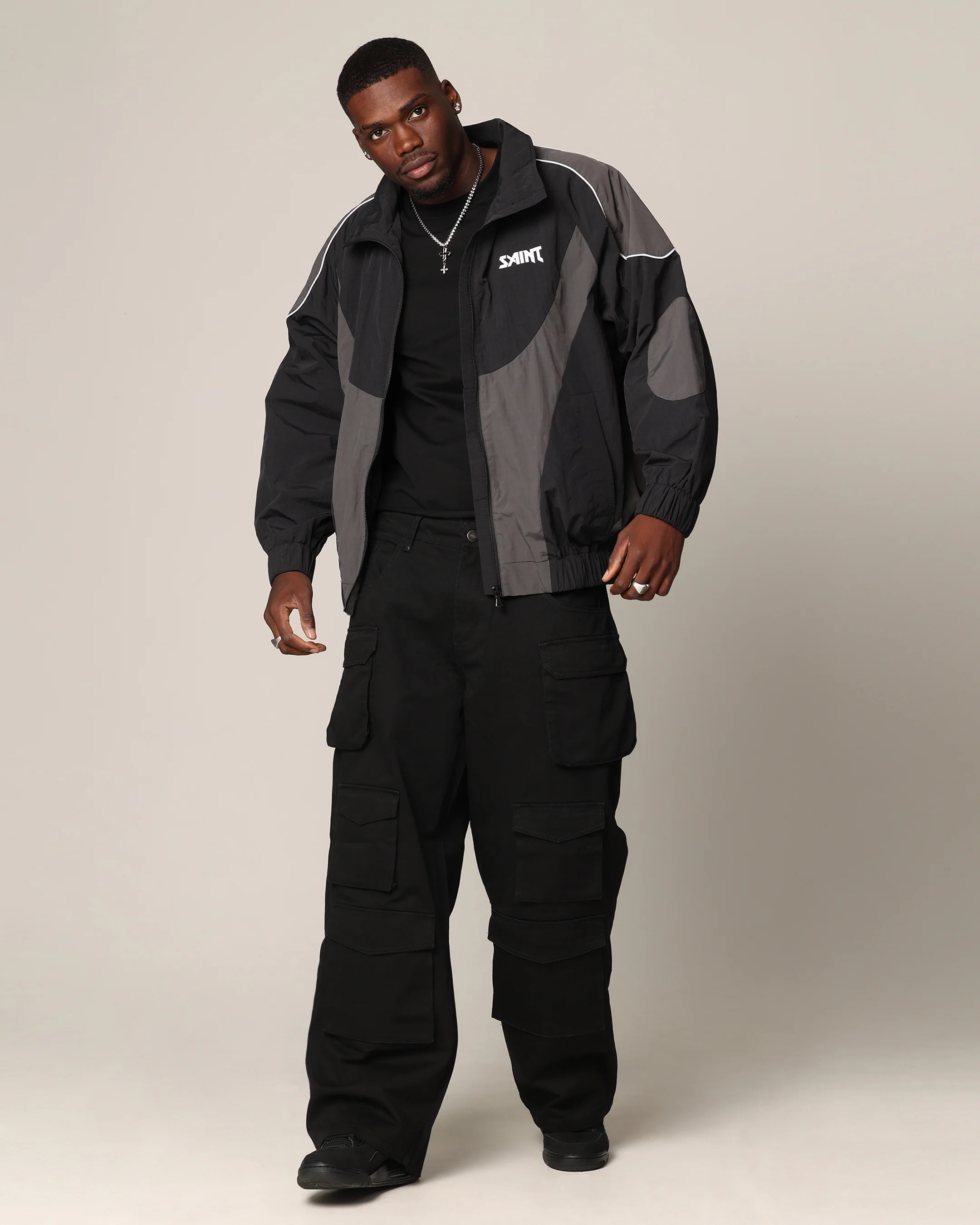 Saint Morta Rage Windbreaker Black/Grey - Image 2