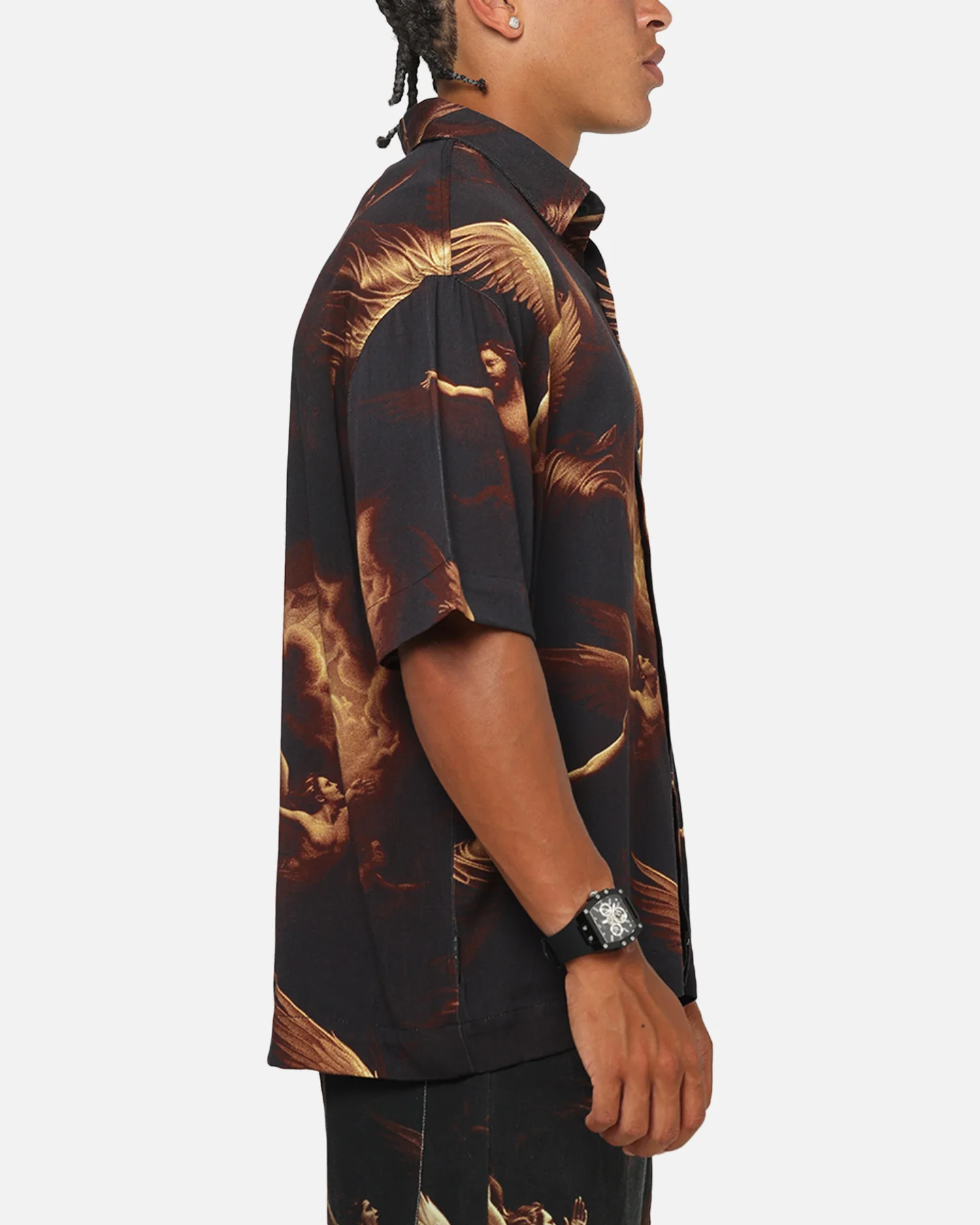 Saint Morta Rapture Button Up Shirt Black/Orange - Image 4