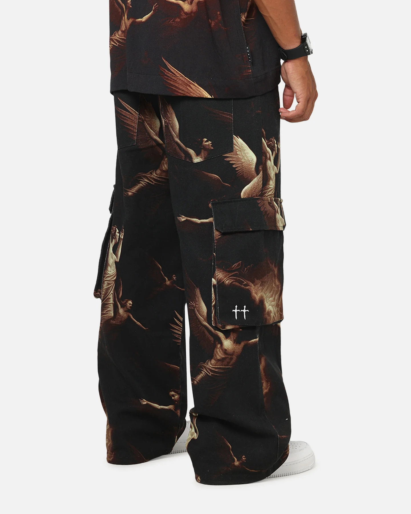 Saint Morta Rapture Cargo Pants Black/Orange - Image 6