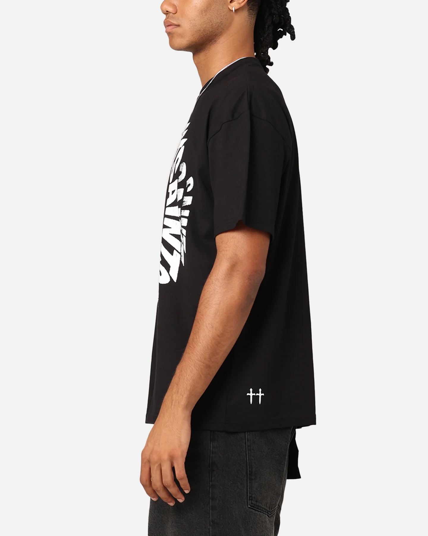 Saint Morta Rave Drop Shoulder T-Shirt Black - Image 5