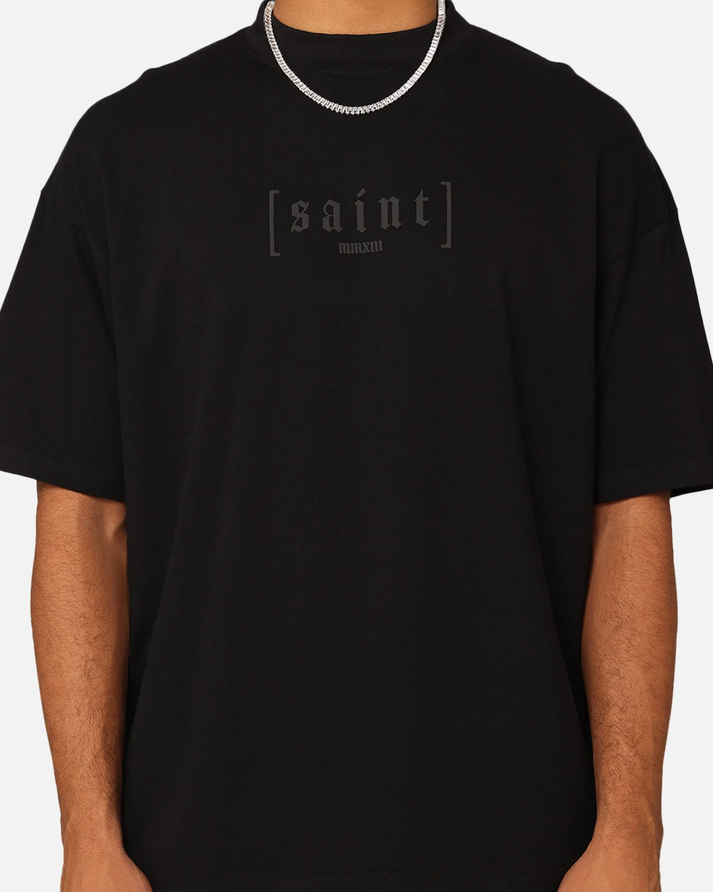 Saint Morta Rebirth Mock Neck T-Shirt Black - Image 3